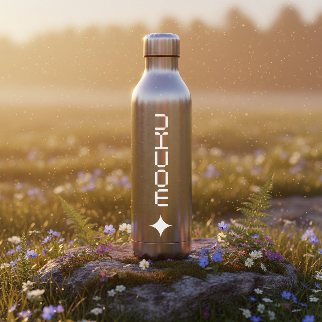 Metal Water Bottle Nano Banana mockup