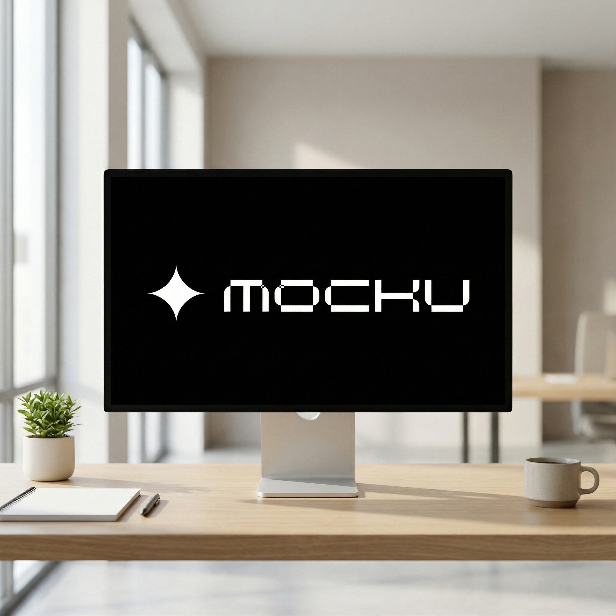 Apple Studio Display Office Desk mockup