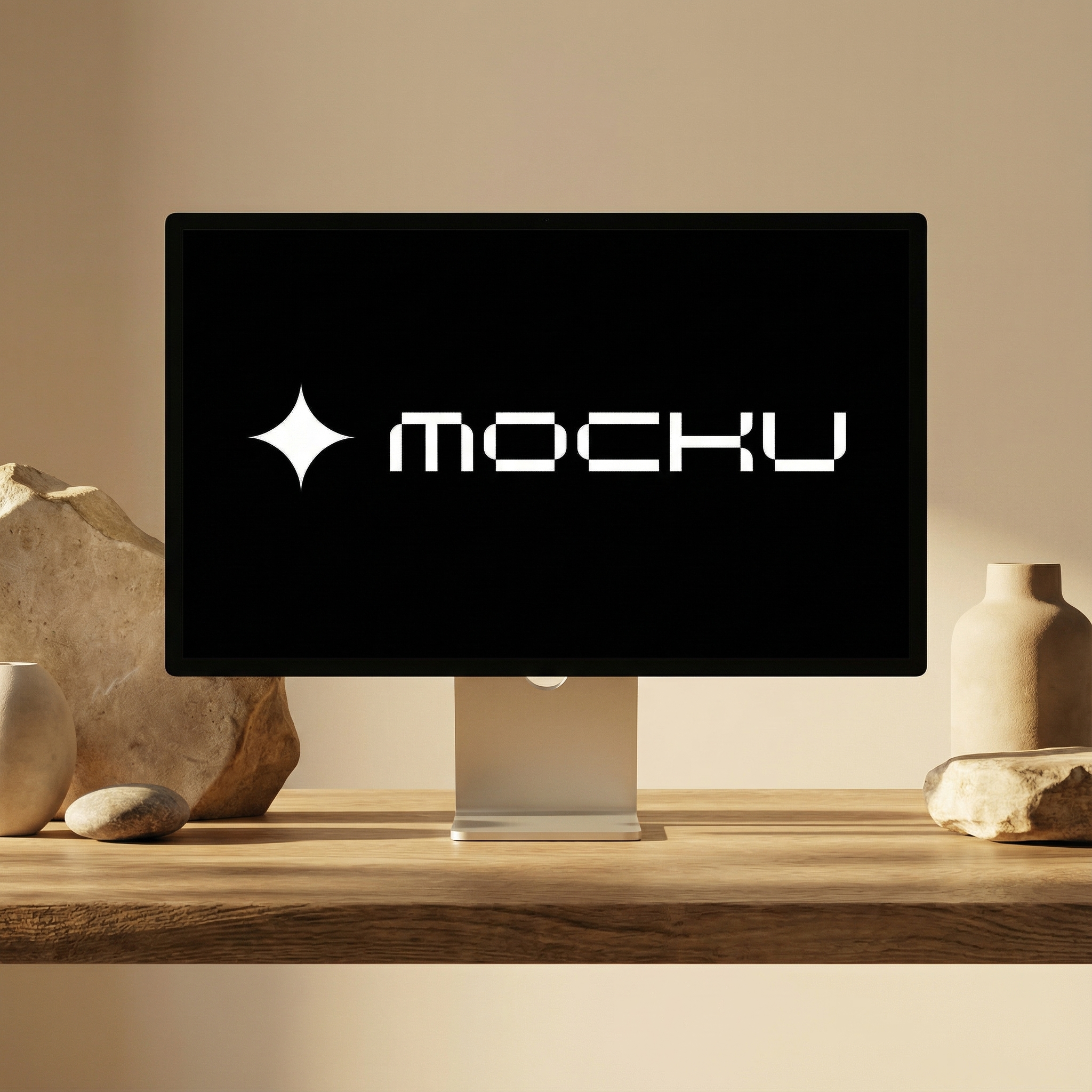 Apple Studio Display Golden Studio mockup