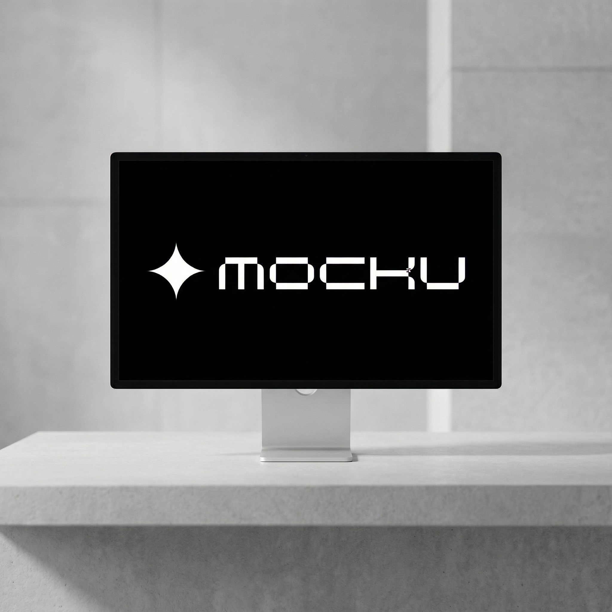 Apple Studio Display Concrete mockup