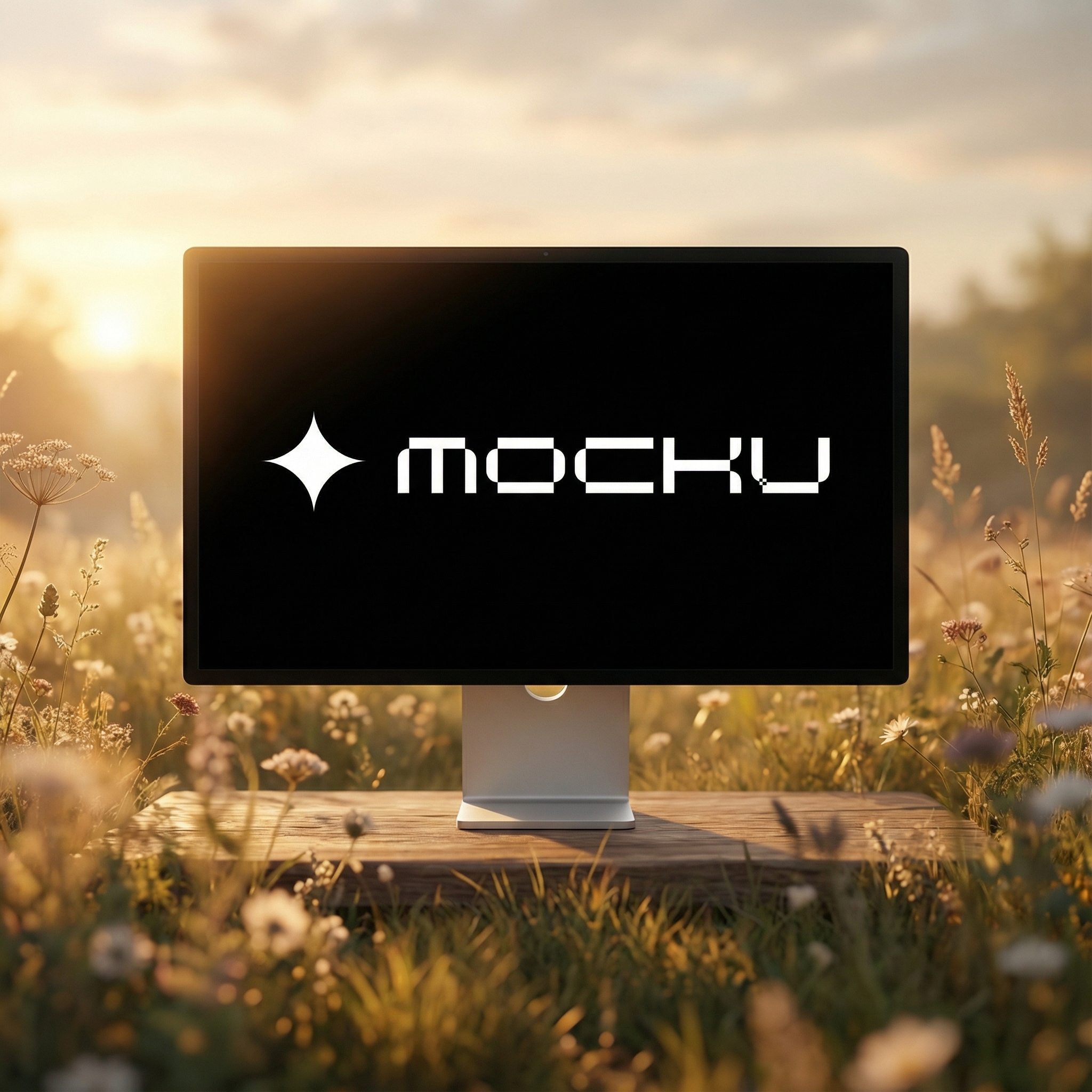 Apple Studio Display Fantasy Meadow mockup