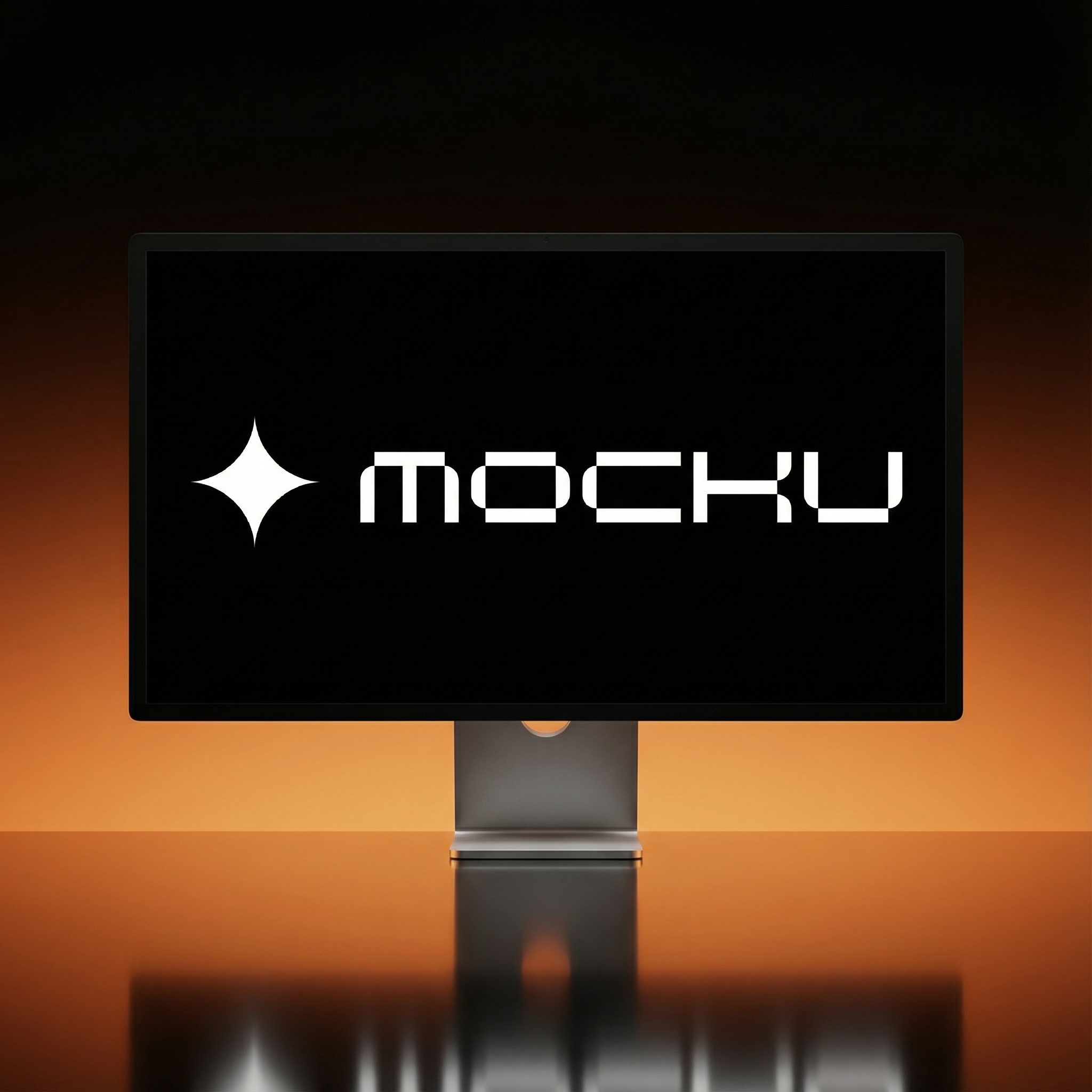 Apple Studio Display Glossy Cinematic Gradient mockup