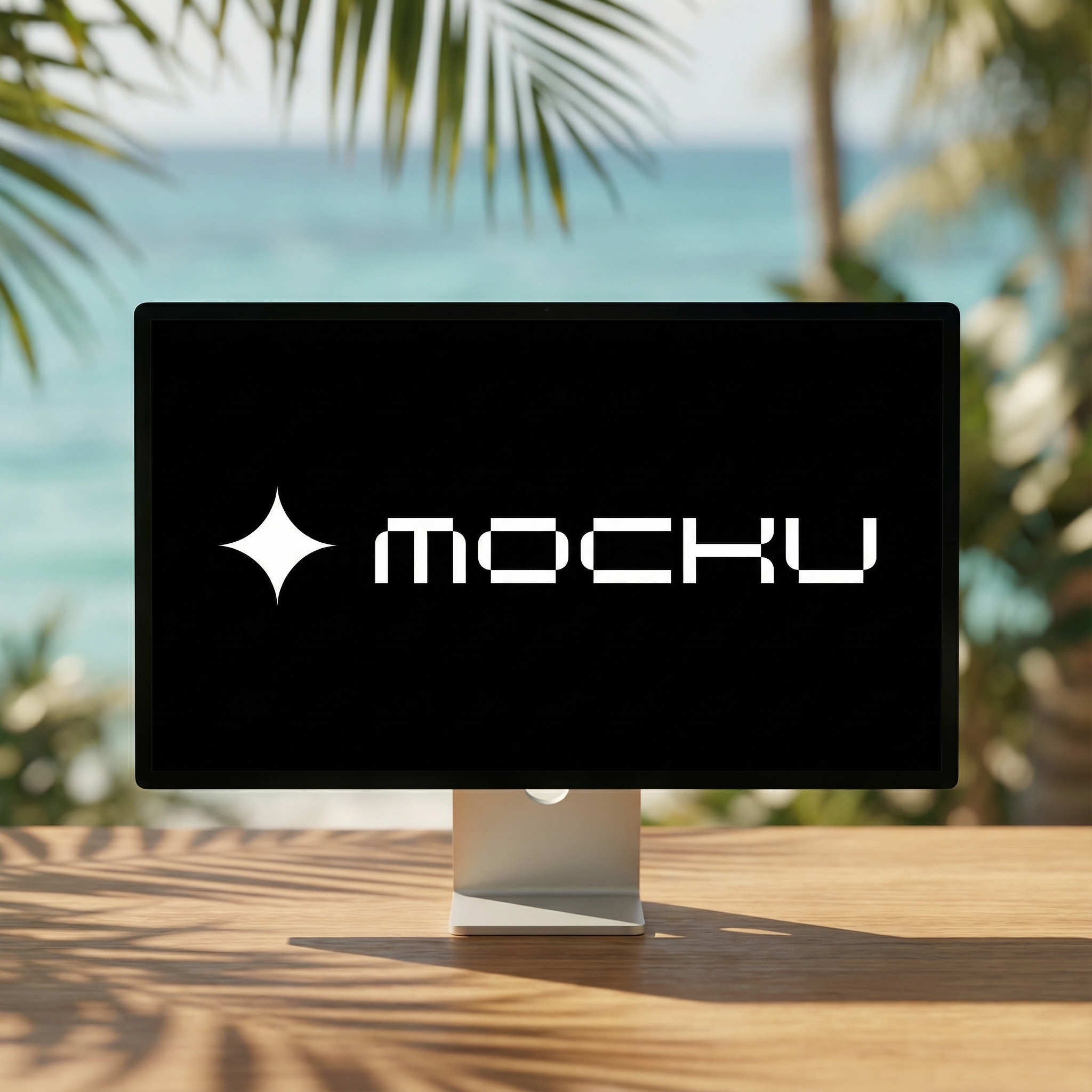 Apple Studio Display Tropical Lifestyle Setting mockup