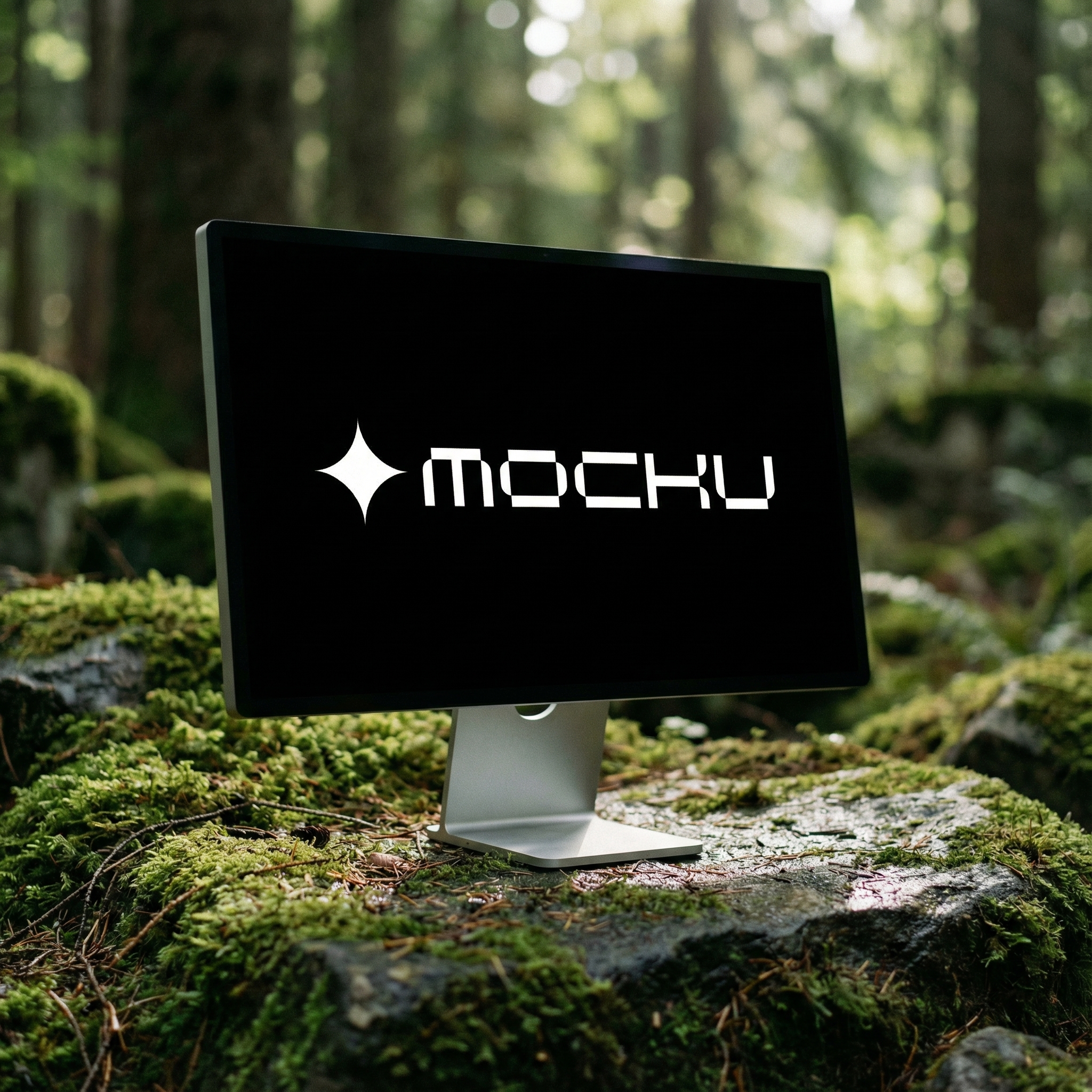 Apple Studio Display Moss Stone Forest Floor mockup