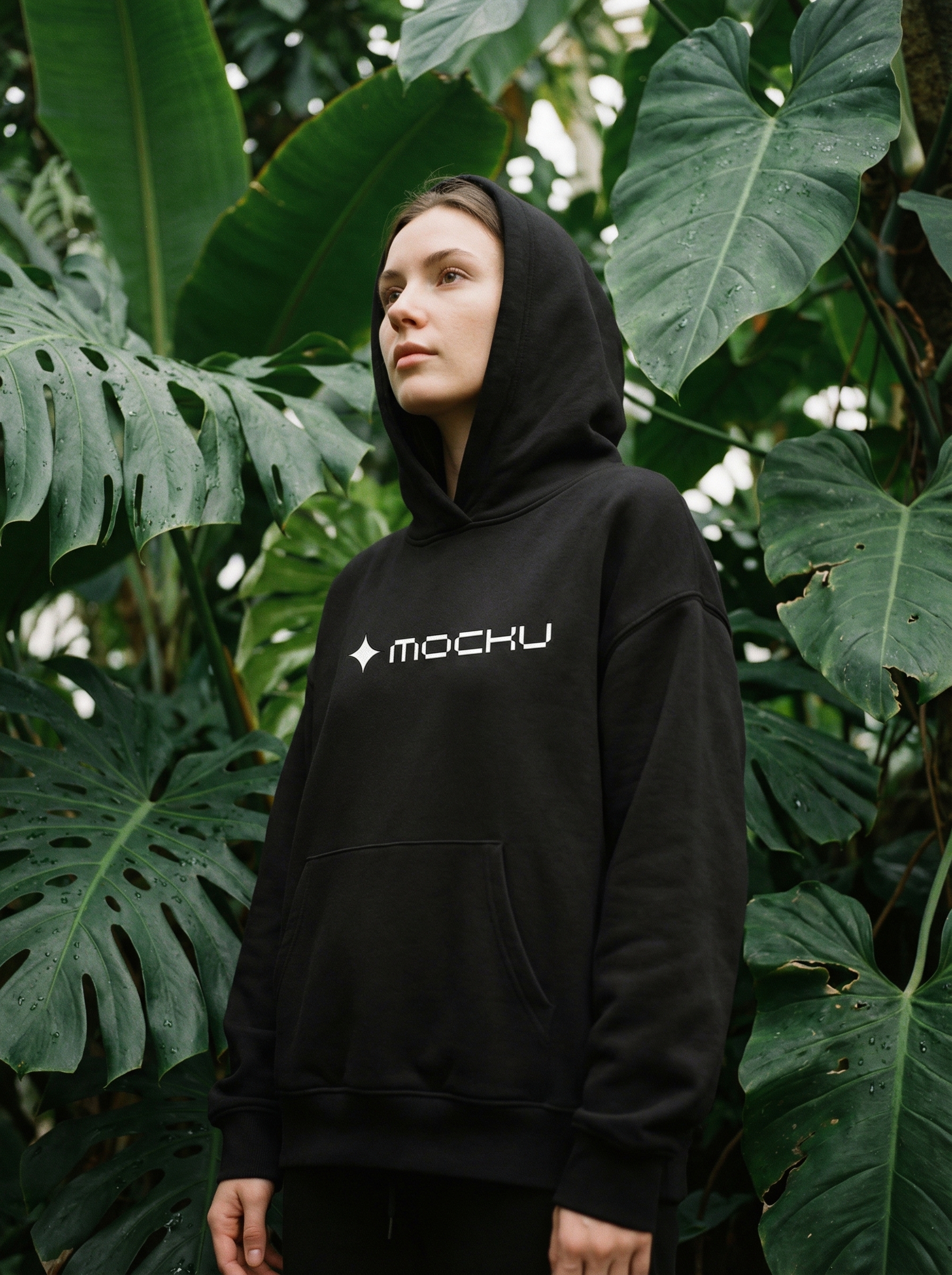Hoodie Large Leaf Botanical Canopy mockup