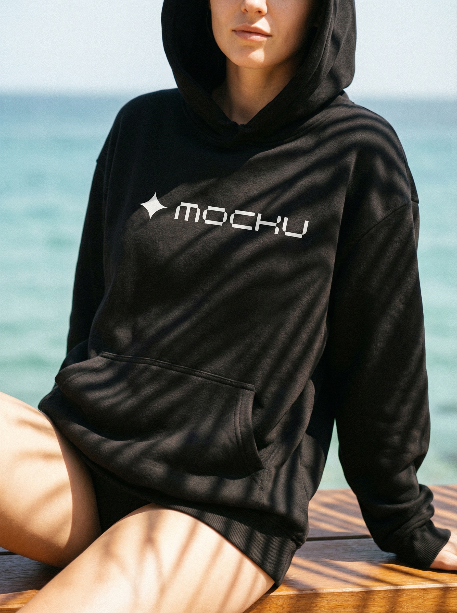 Hoodie Tropical Lifestyle Setting mockup