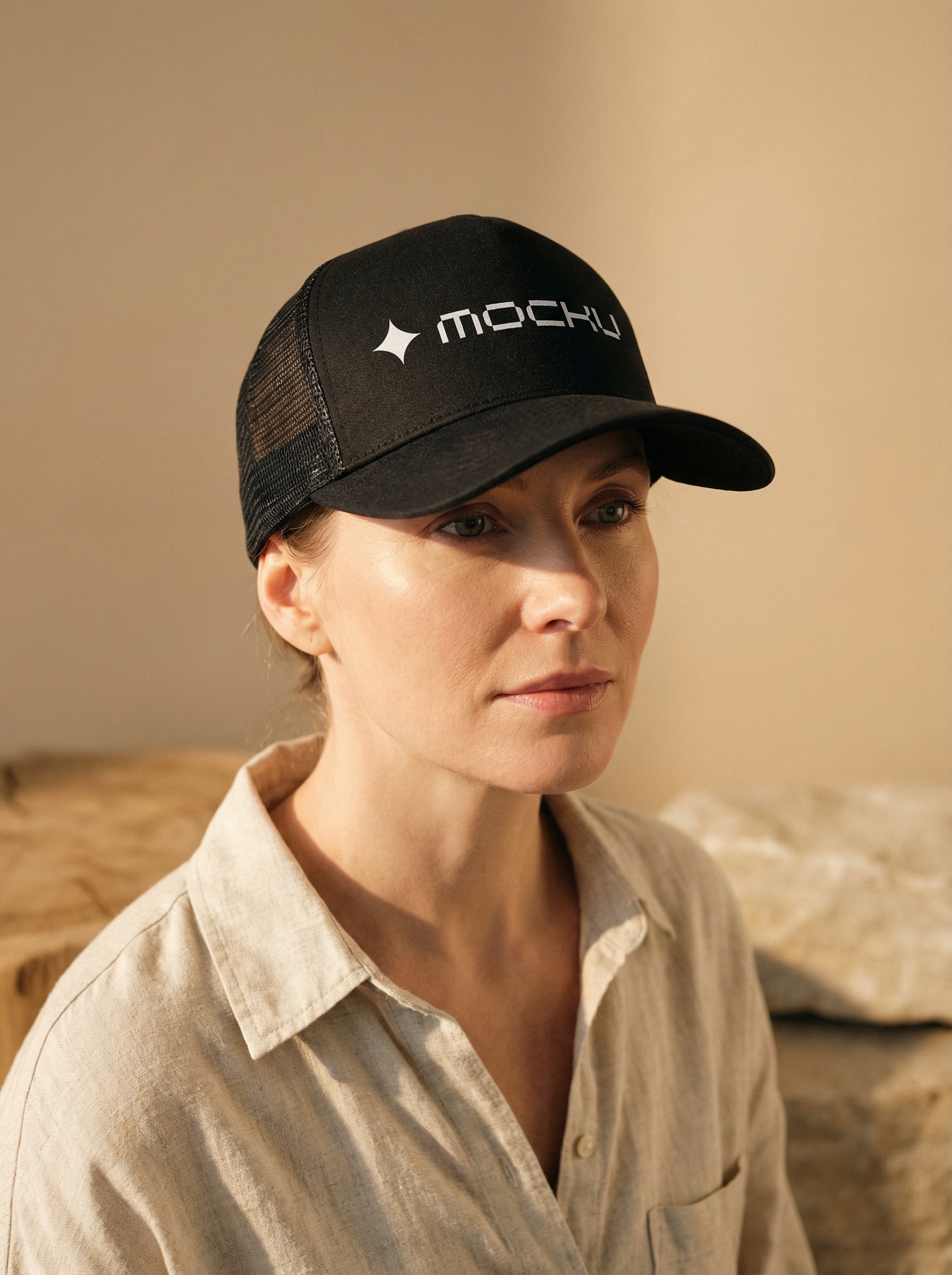 Trucker Baseball Cap Golden Studio mockup