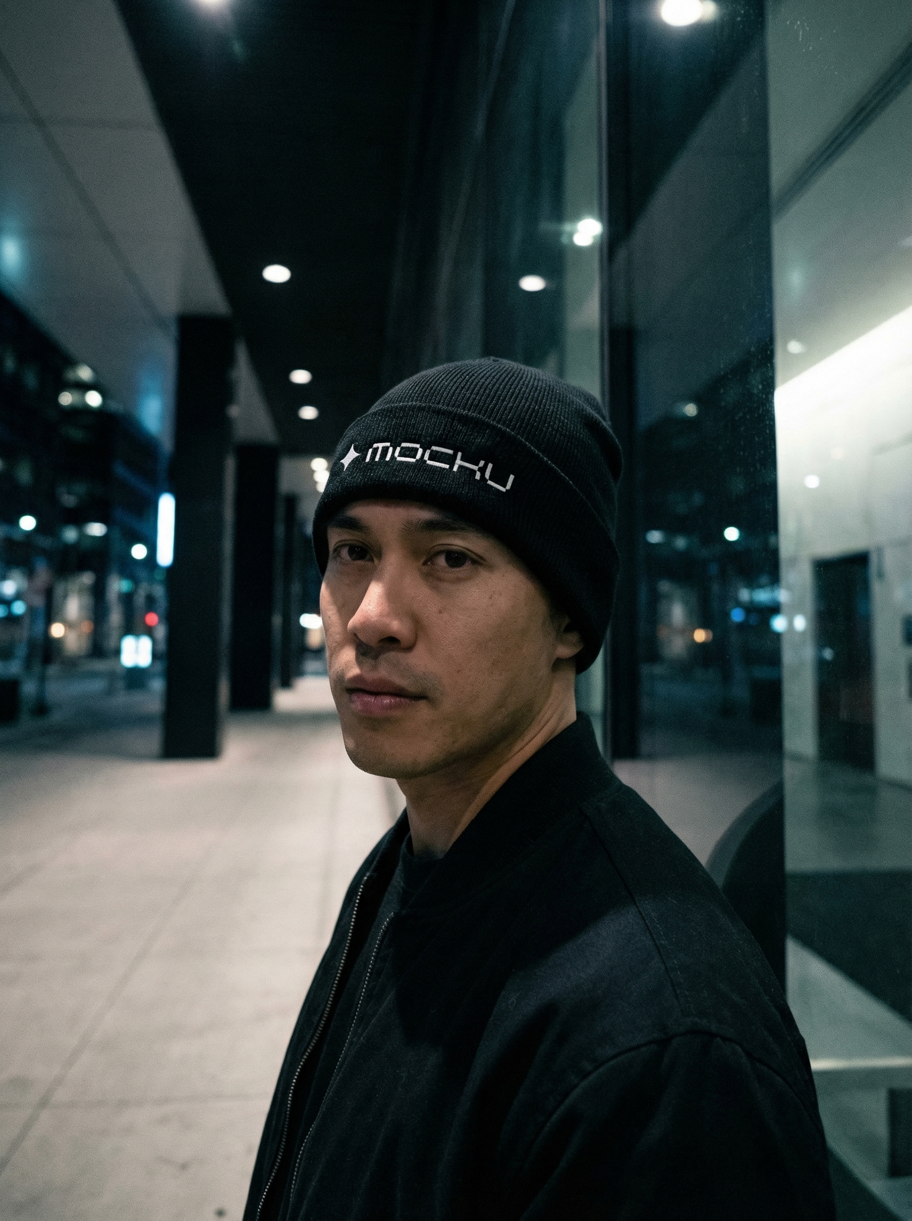 Beanie Dark Modern mockup