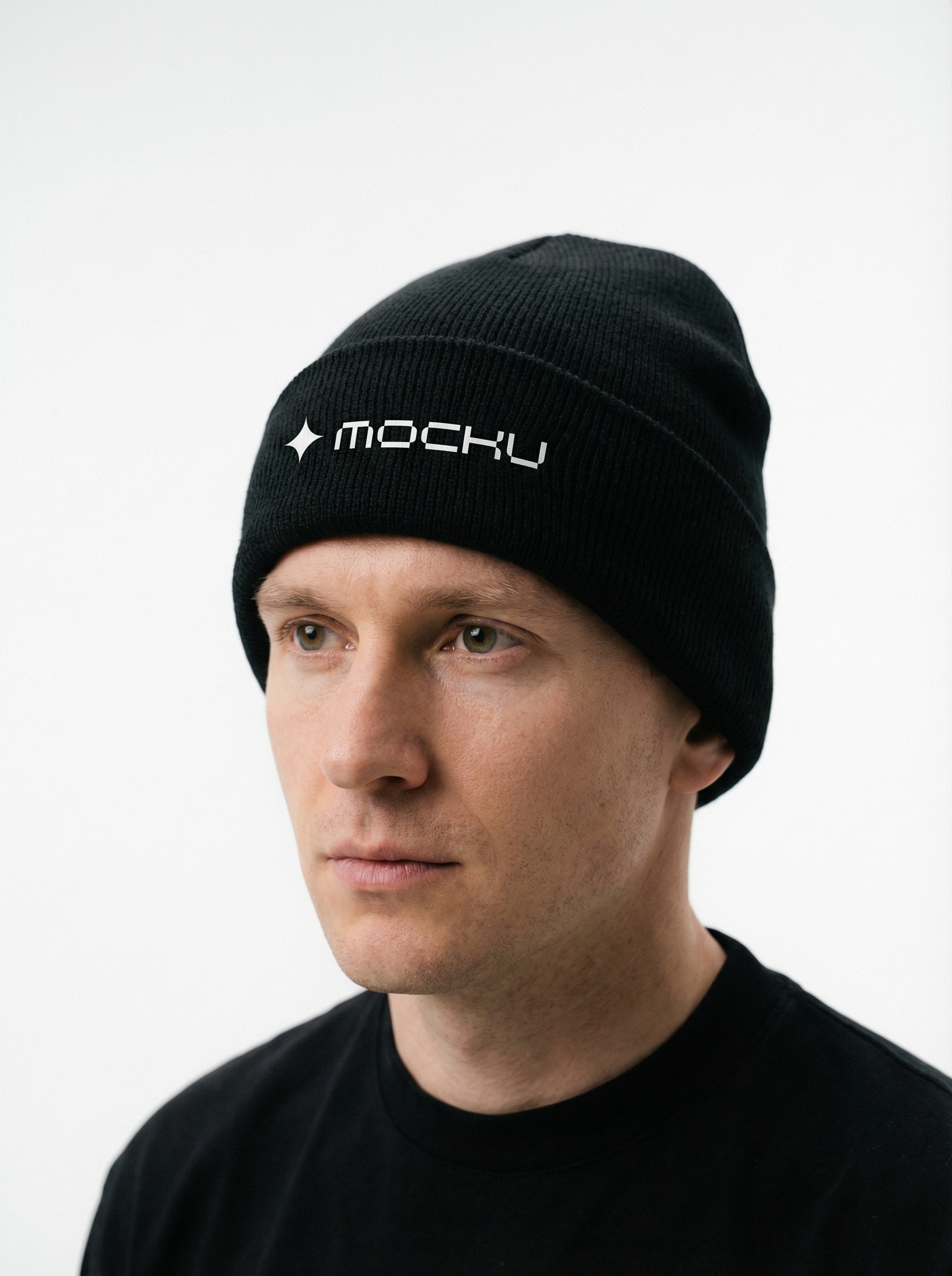 Beanie Minimal White mockup