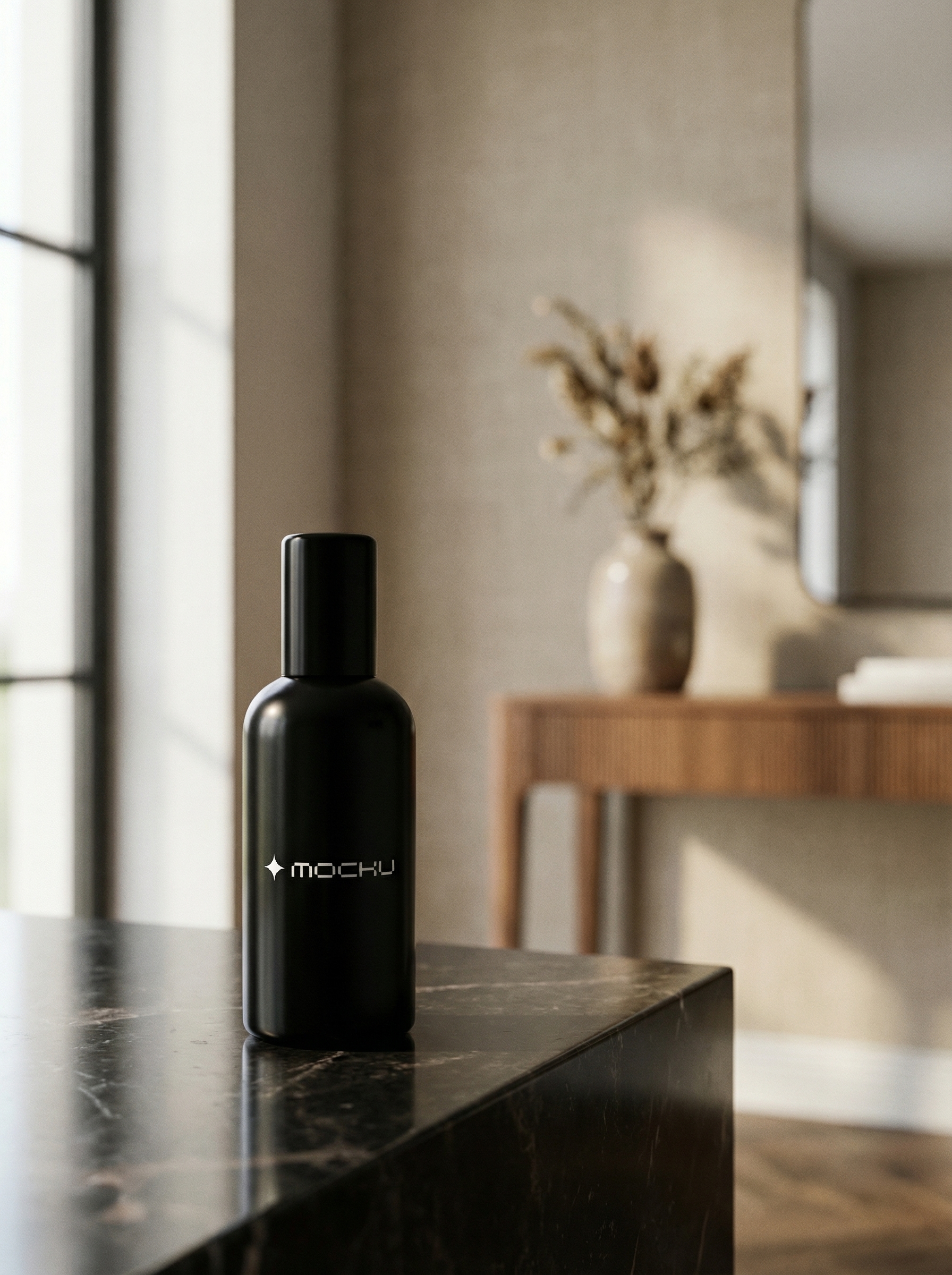 Cosmetic Bottle Minimal White mockup