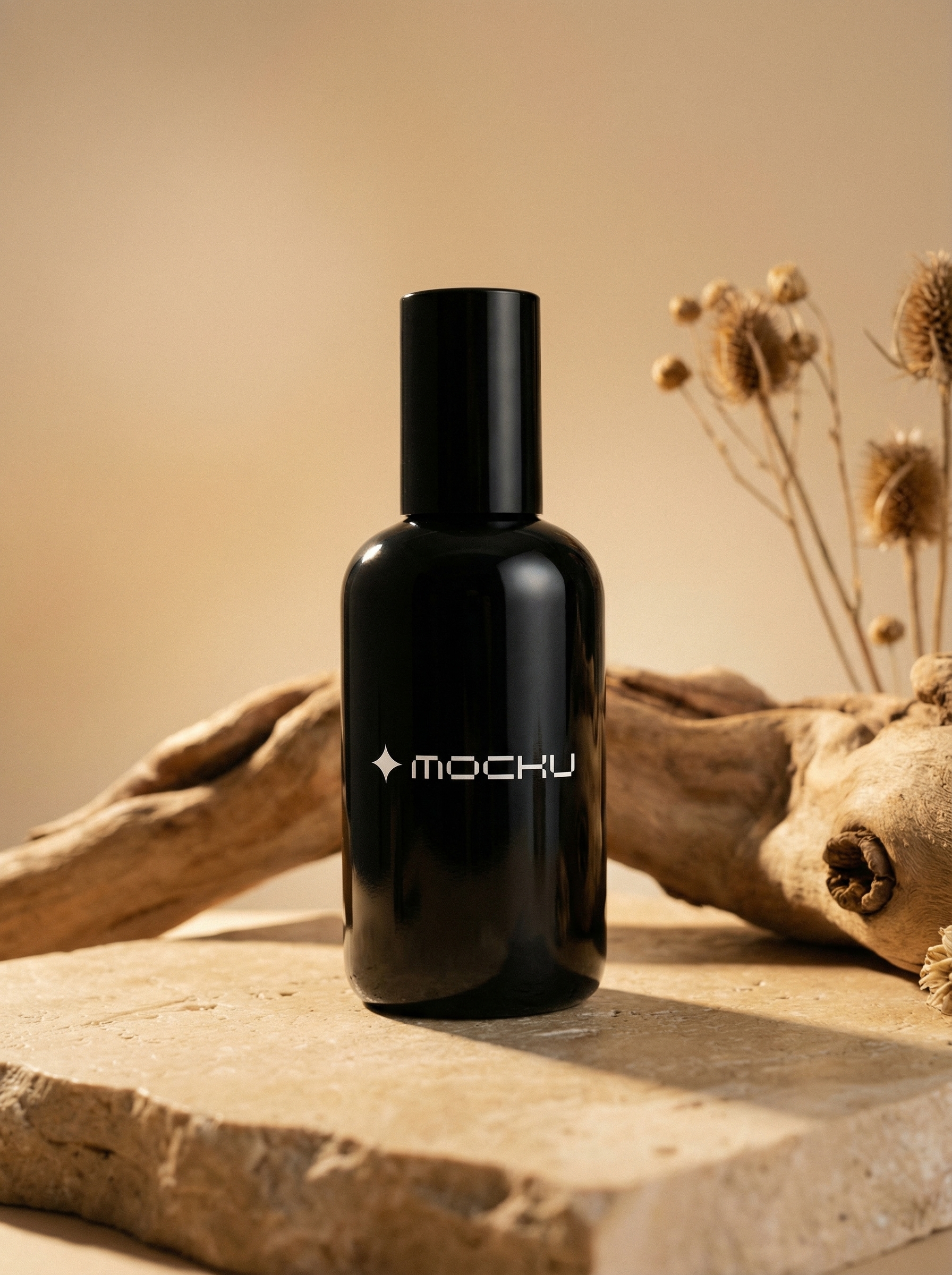 Cosmetic Bottle Golden Studio mockup