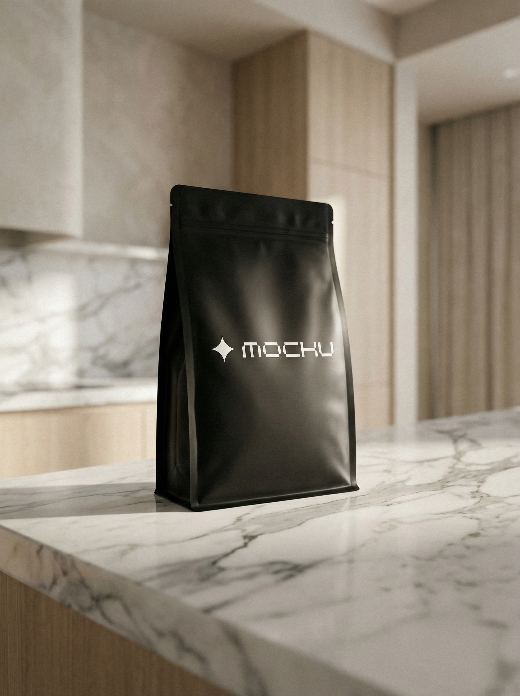 Protein Powder Pouch Minimal White mockup