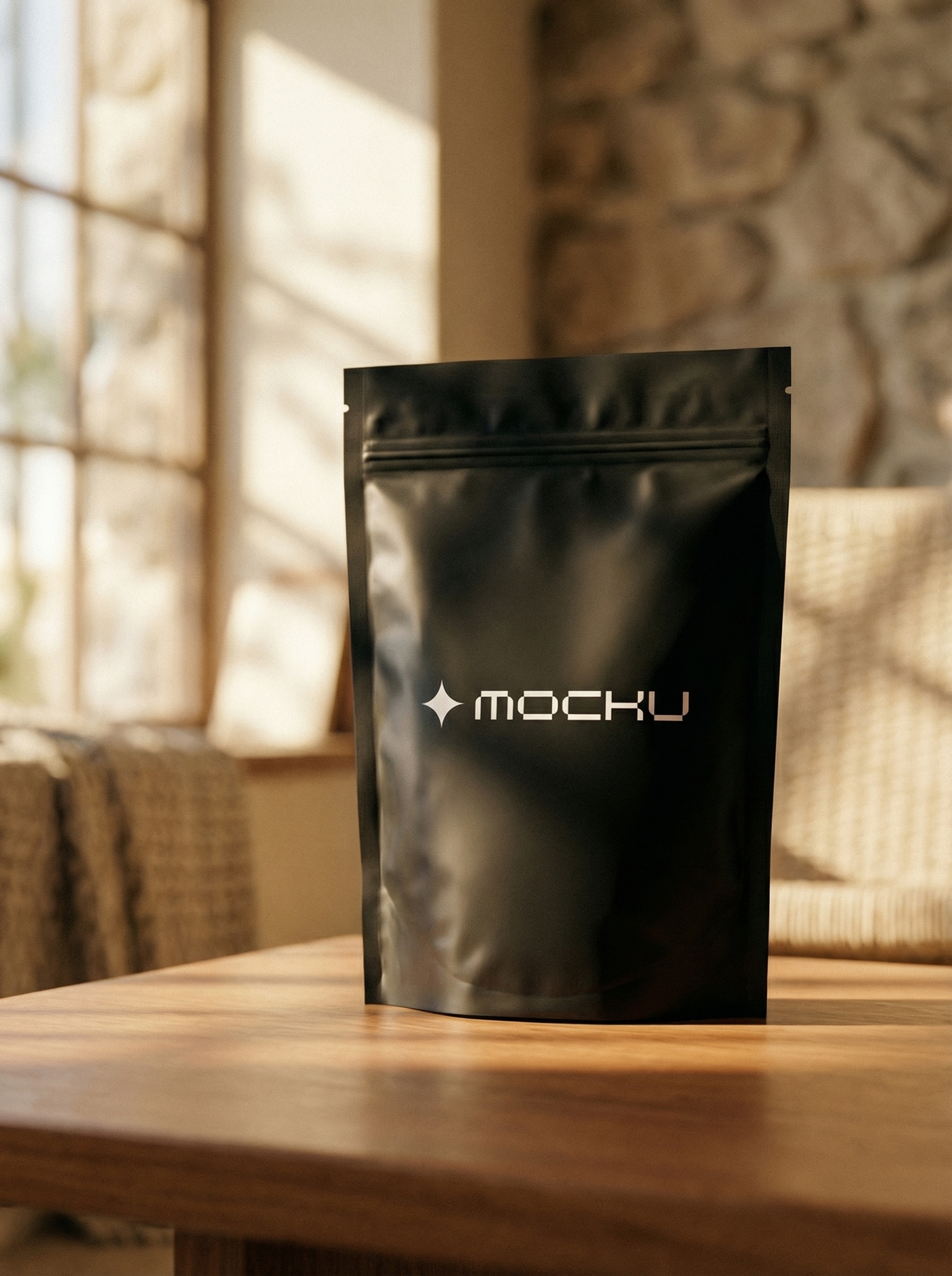 Protein Powder Pouch Minimal White mockup