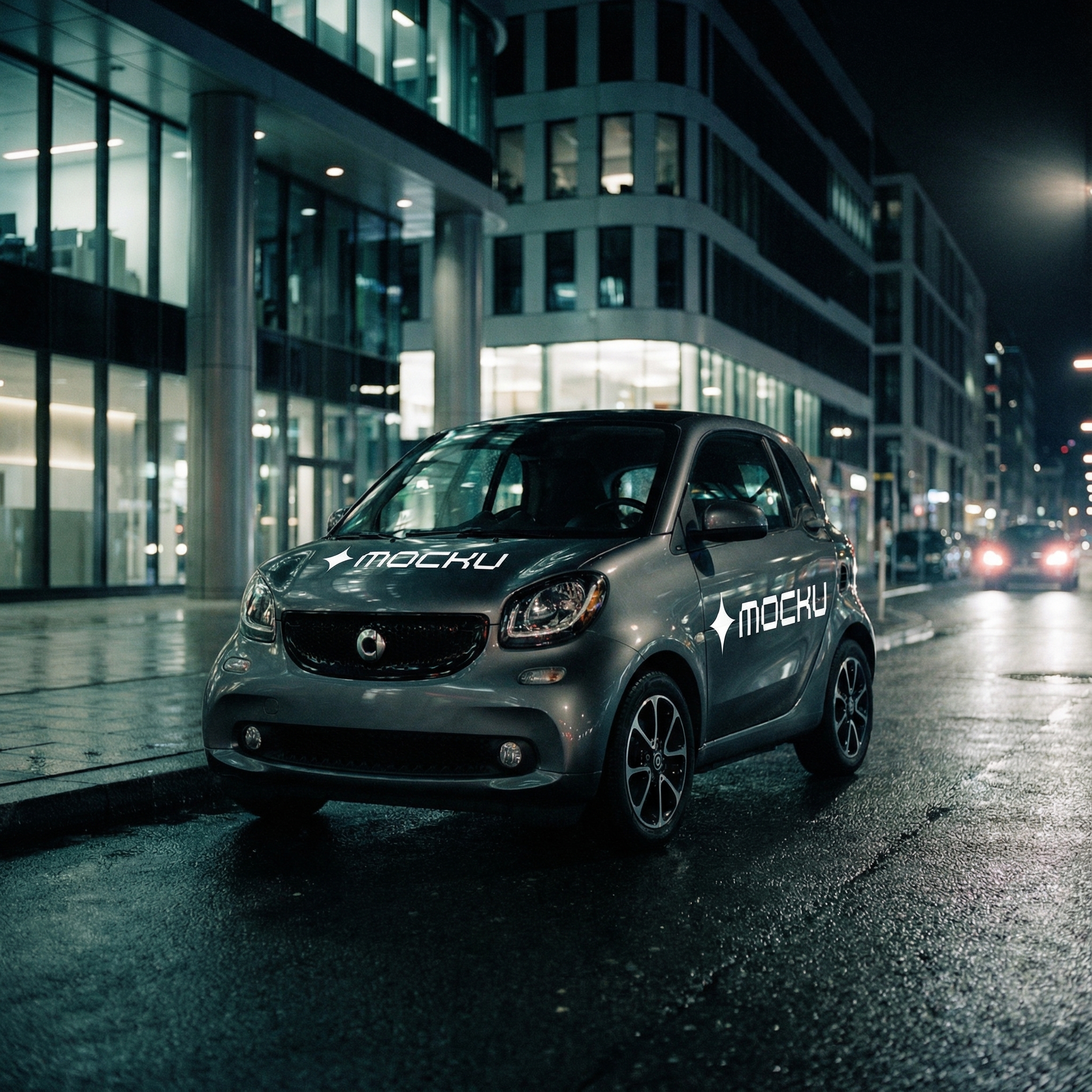 Small Courier Car Dark Modern mockup