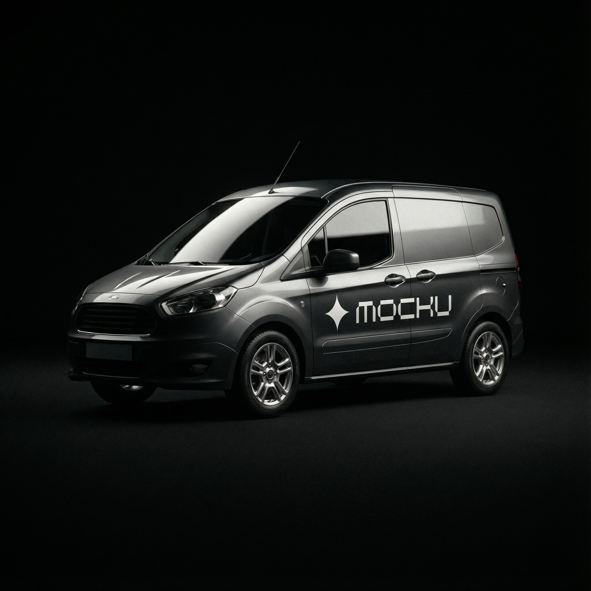 Small Courier Car Minimal Dark mockup