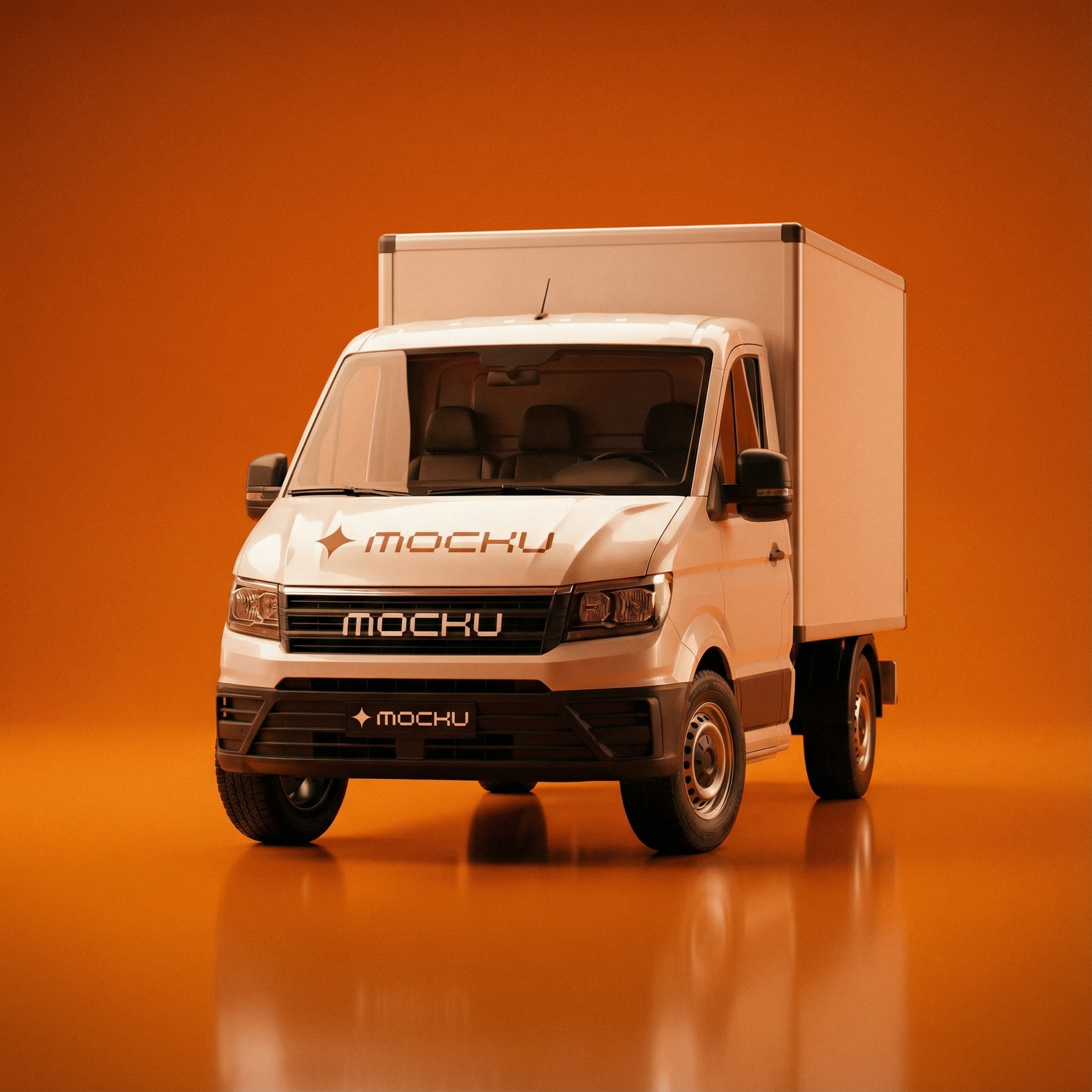 Small Box Van Orange Studio mockup