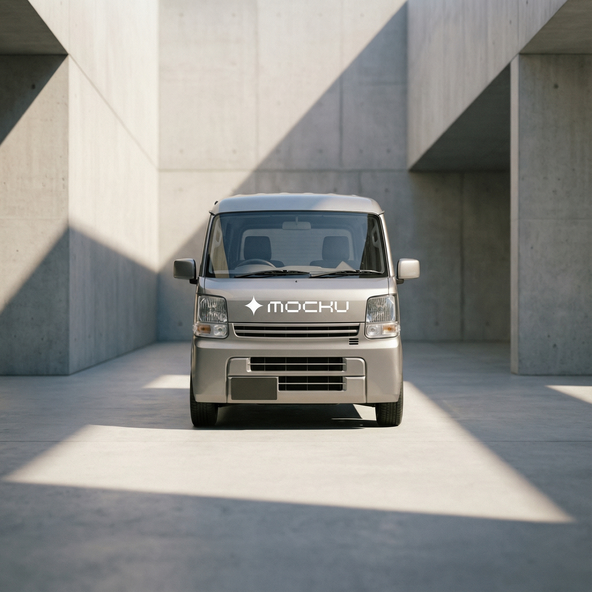 Small Box Van Architectural Concrete Modernism mockup