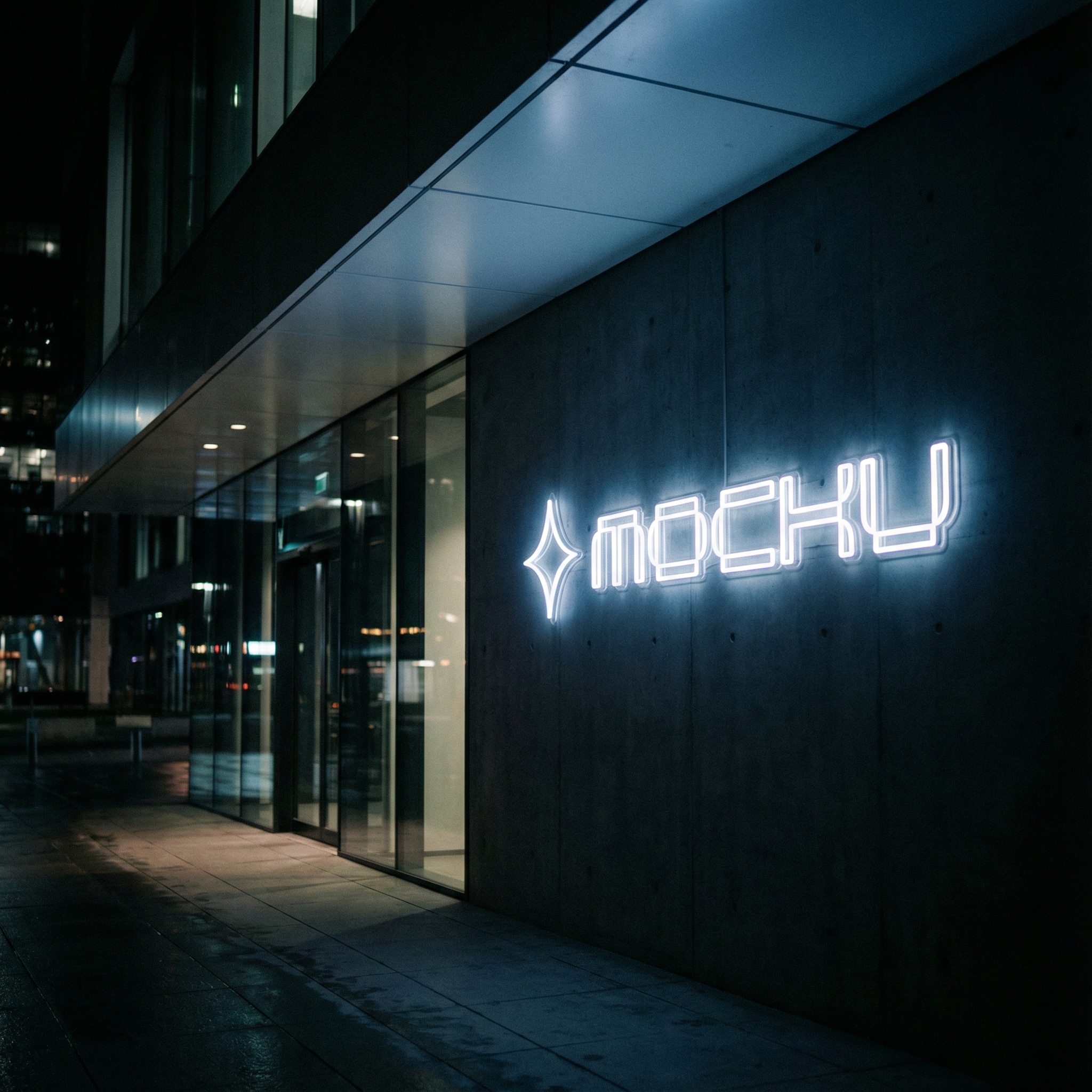 Neon Sign Dark Modern mockup