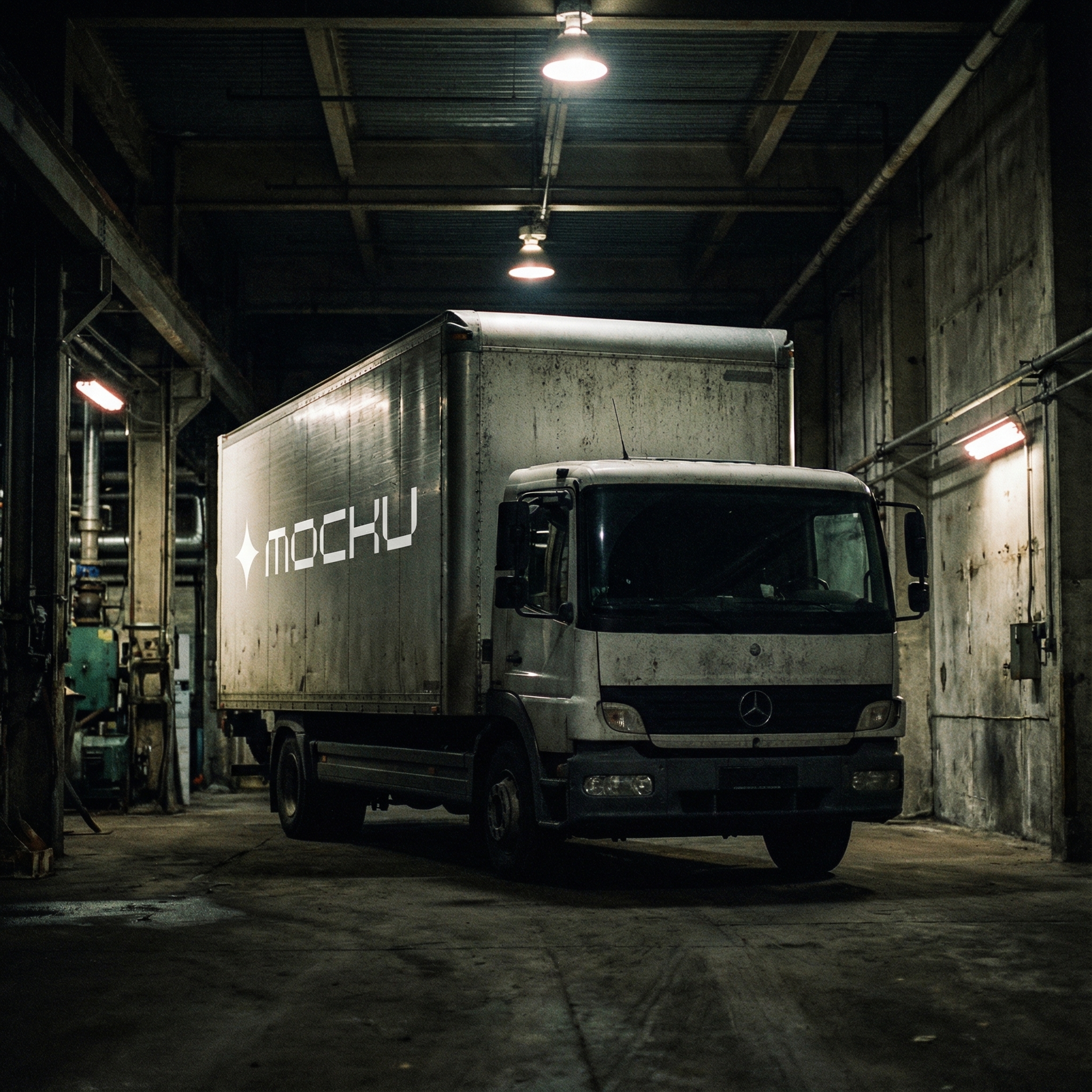 Large Box Truck Industrial mockup
