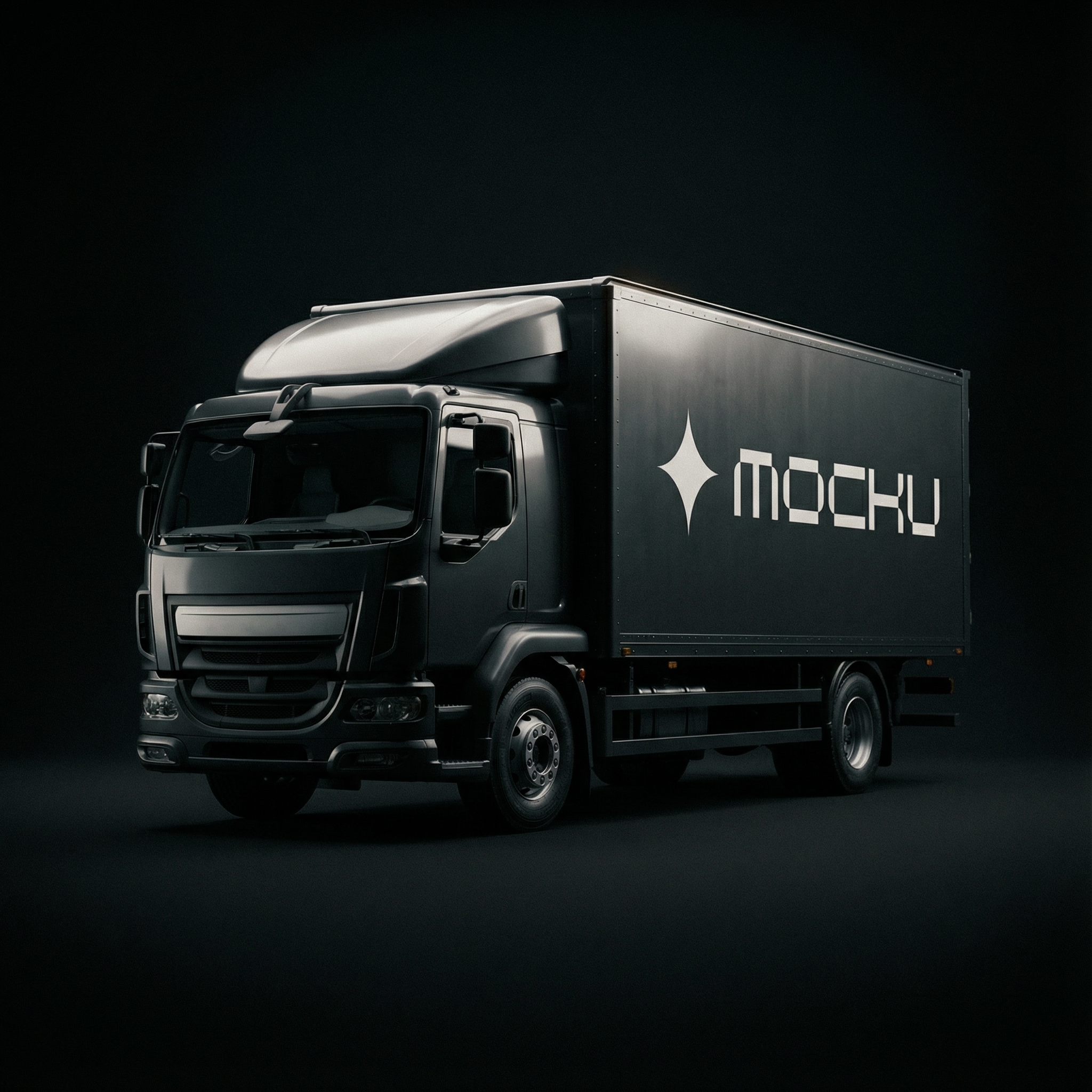 Large Box Truck Minimal Dark mockup