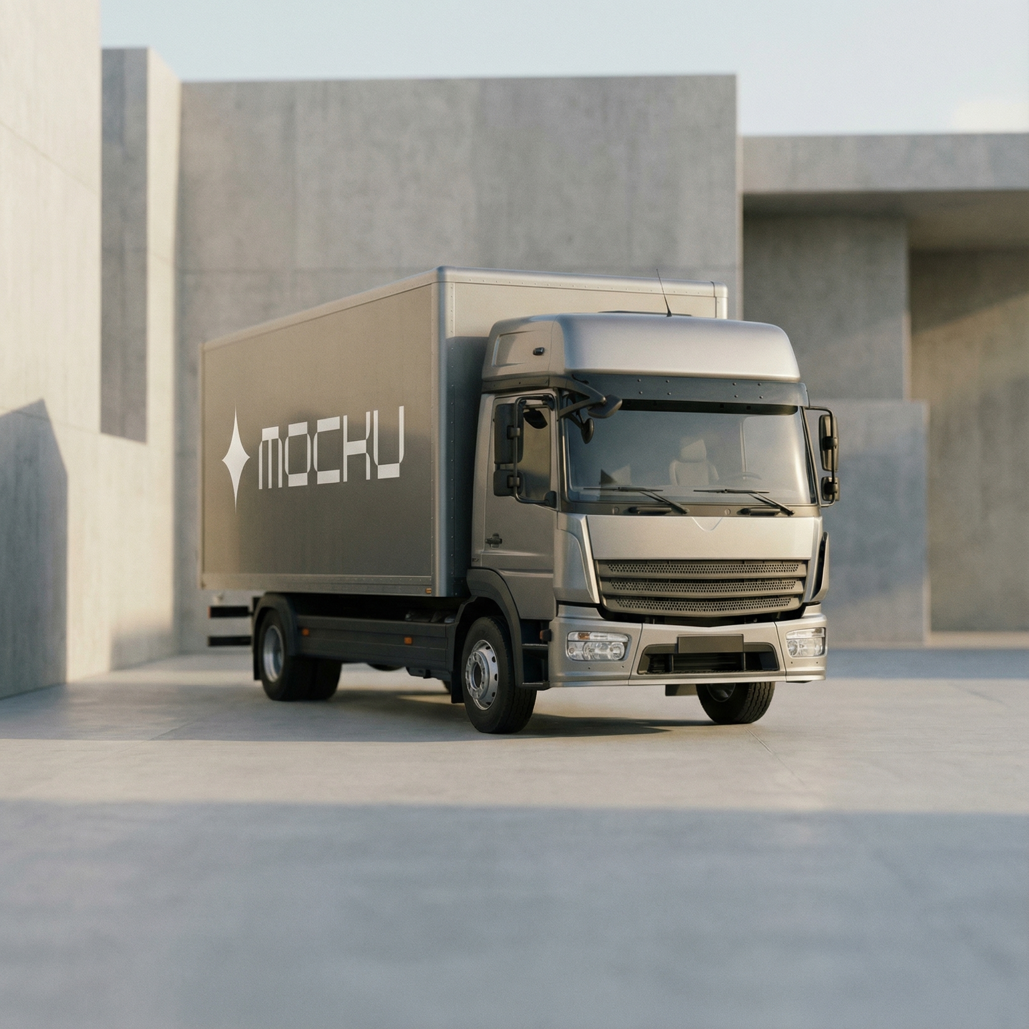 Large Box Truck Concrete mockup