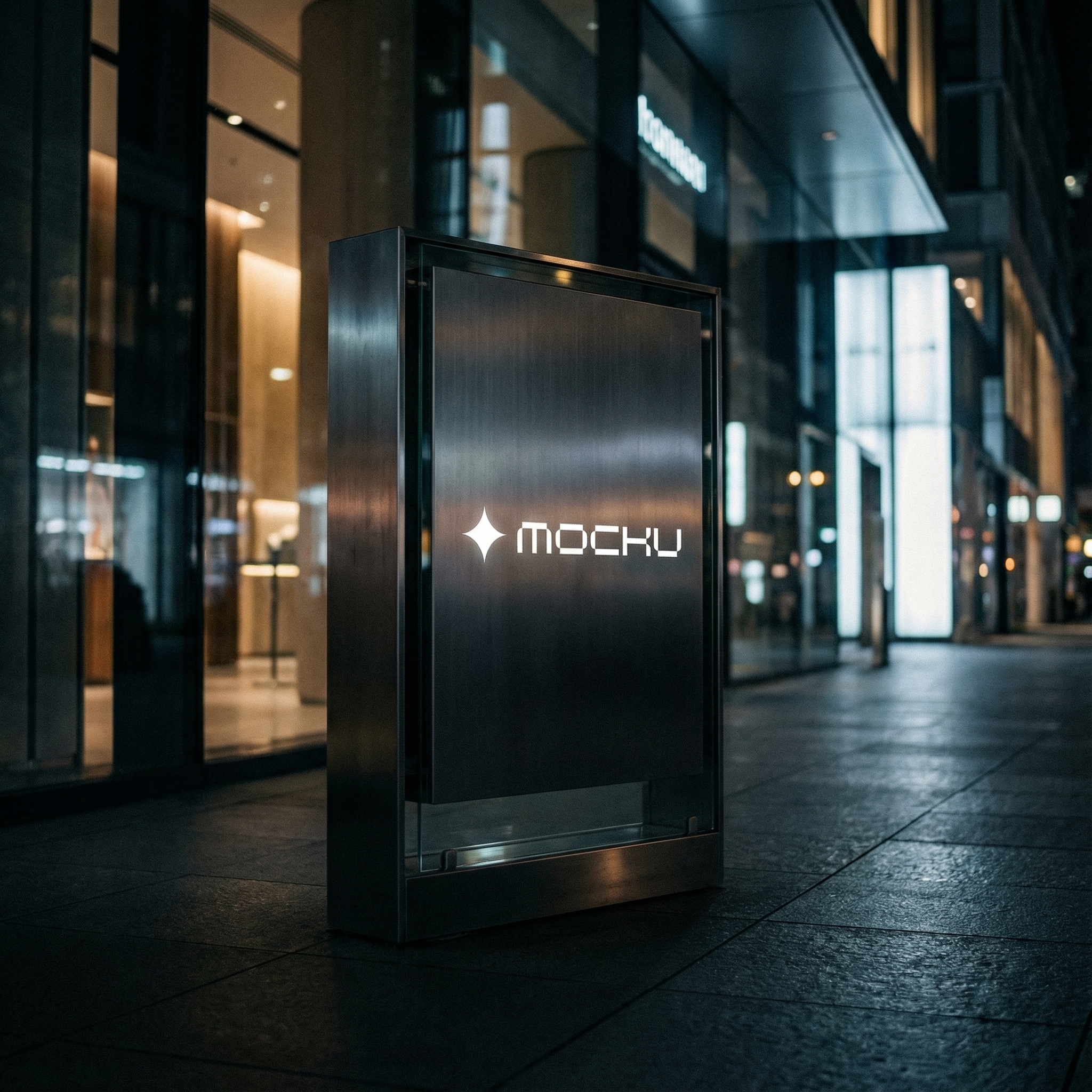 Folding Sign Board Dark Modern mockup