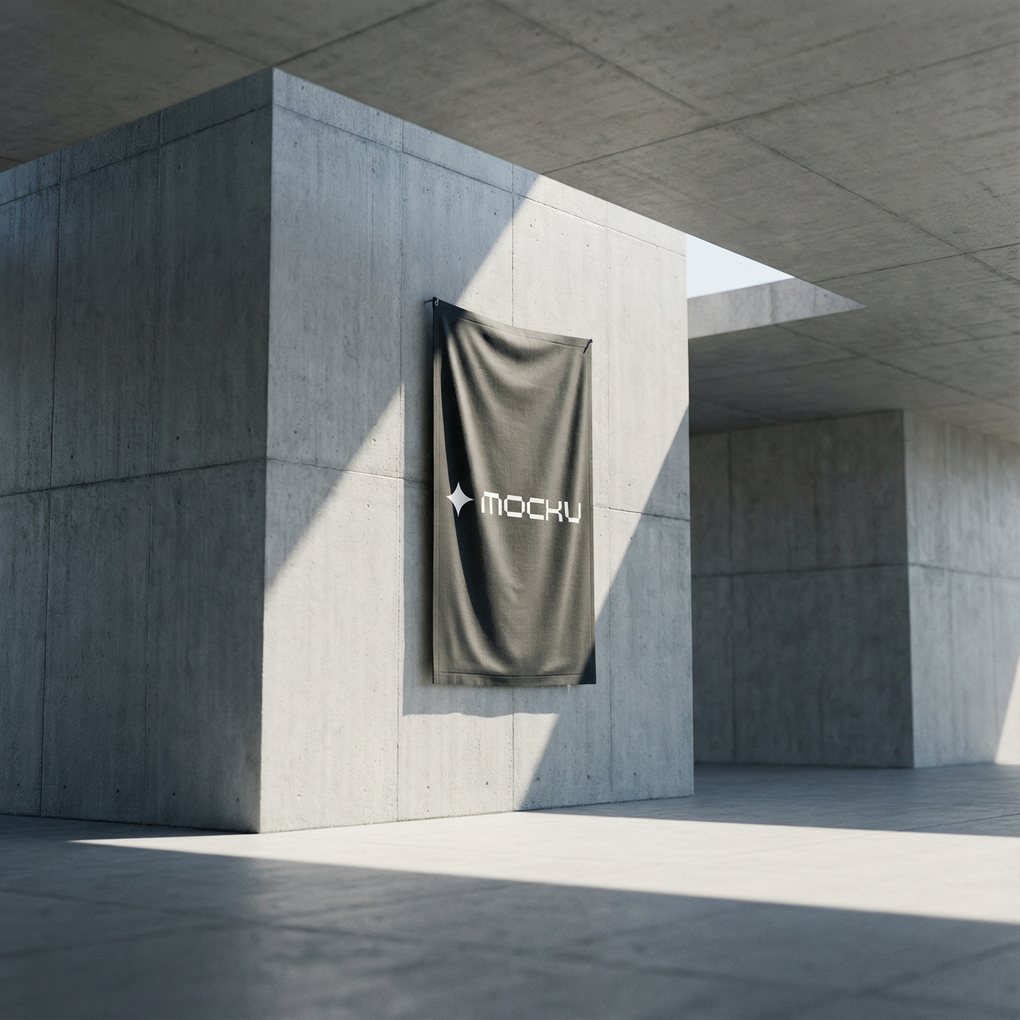 Flag Architectural Concrete Modernism mockup