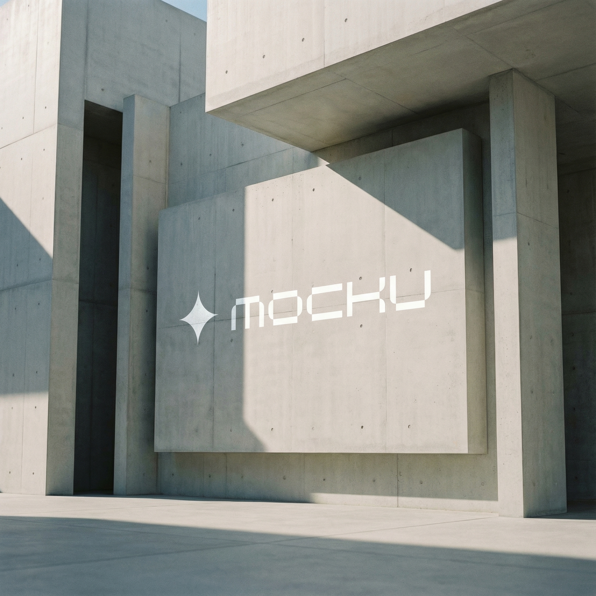 Billboard Architectural Concrete Modernism mockup