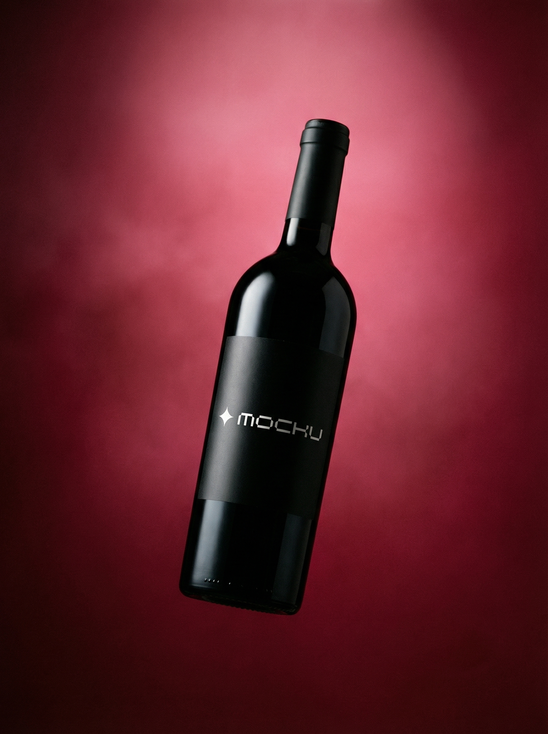 Wine Bottle Floating Petals mockup