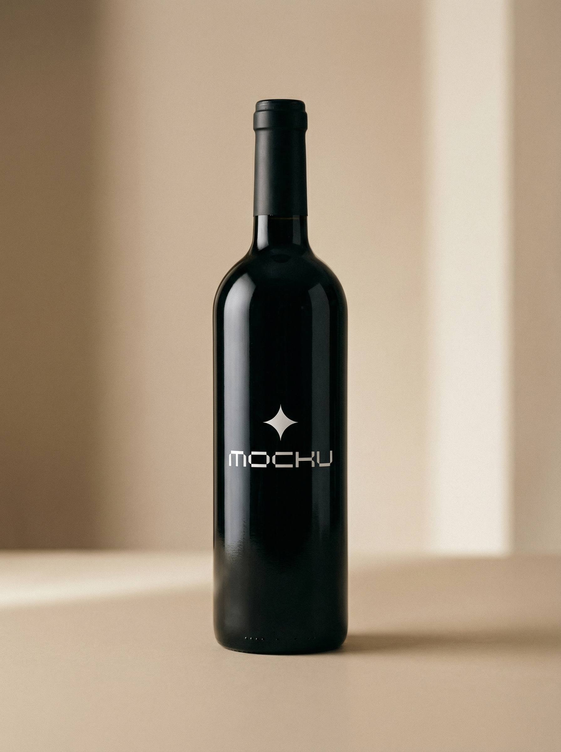 Wine Bottle Frosted Elegance mockup