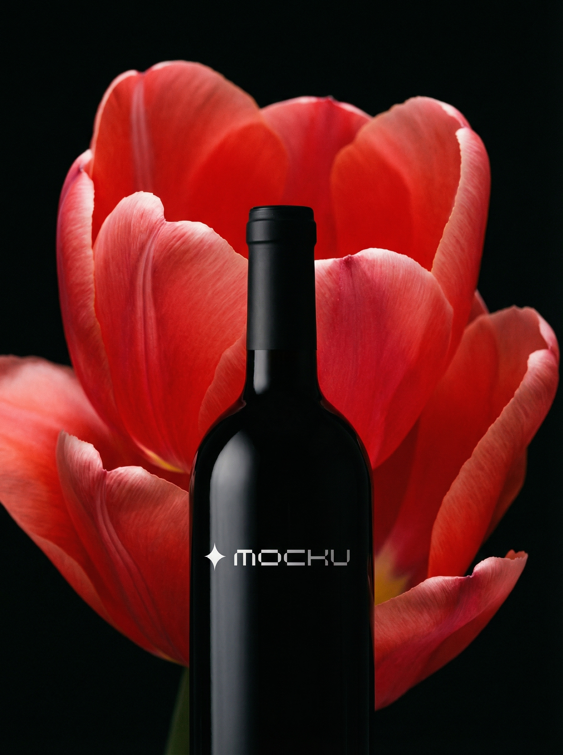 Wine Bottle Minimal White mockup