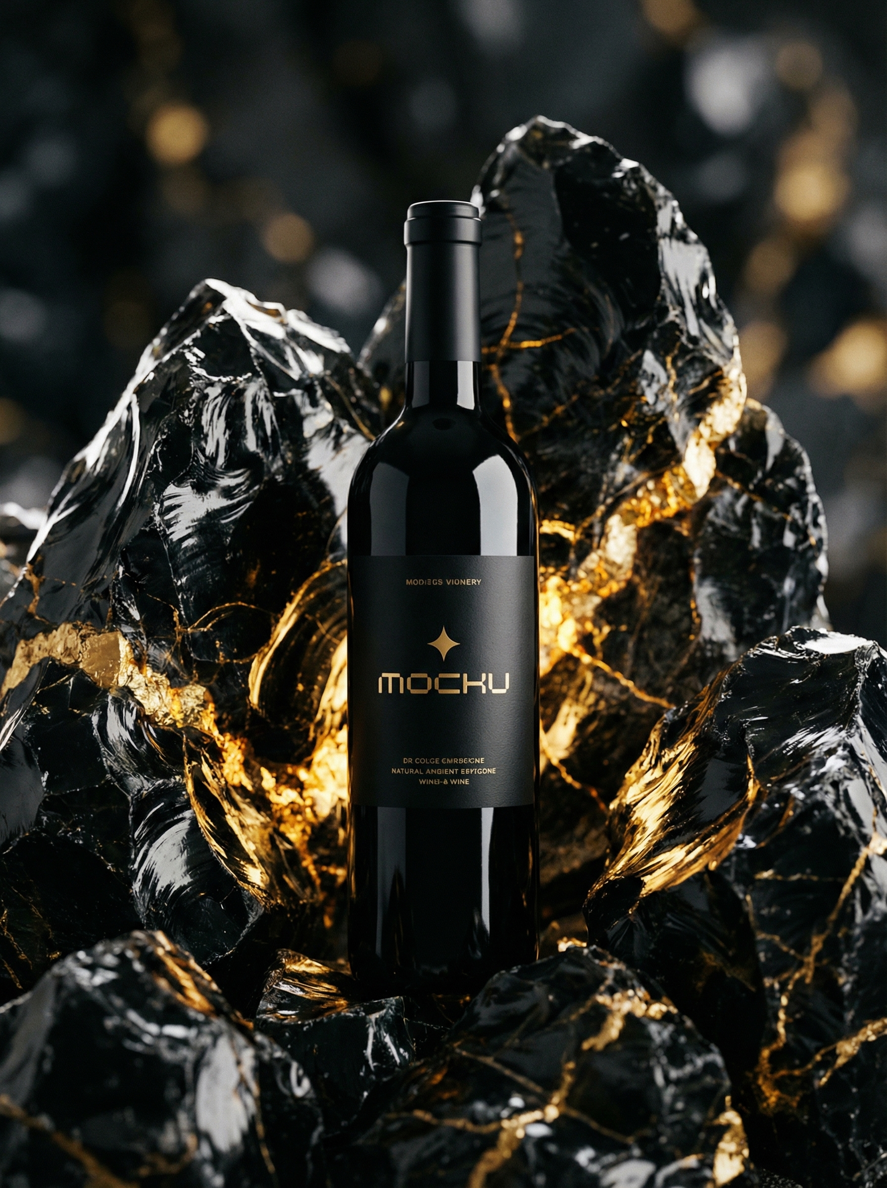 Wine Bottle Minimal White mockup