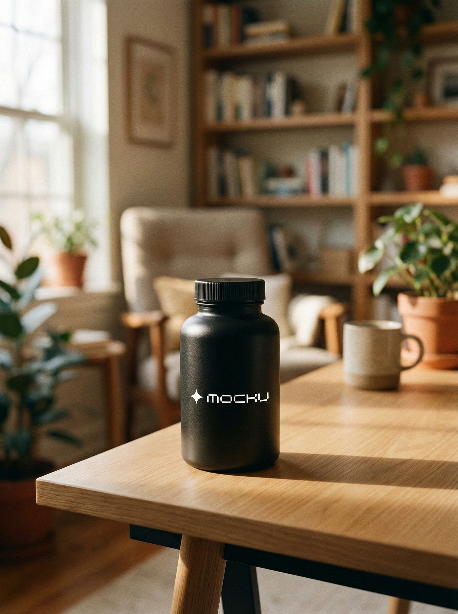 Supplement Bottle Minimal White mockup