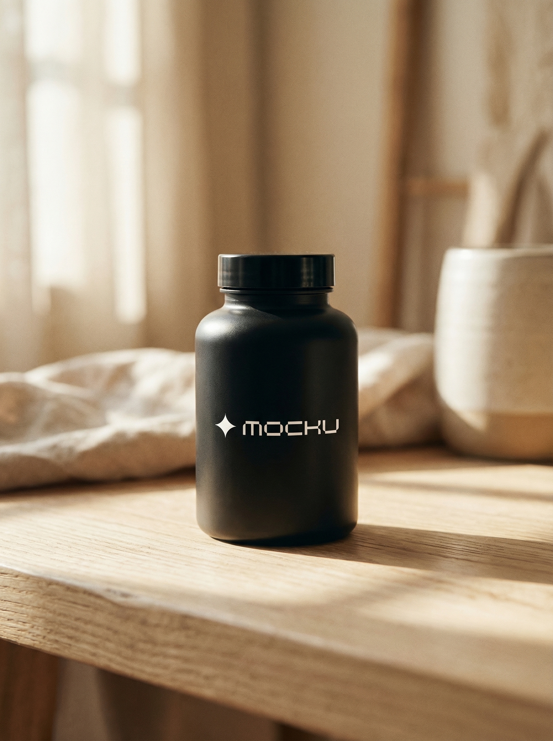 Supplement Bottle Minimal White mockup