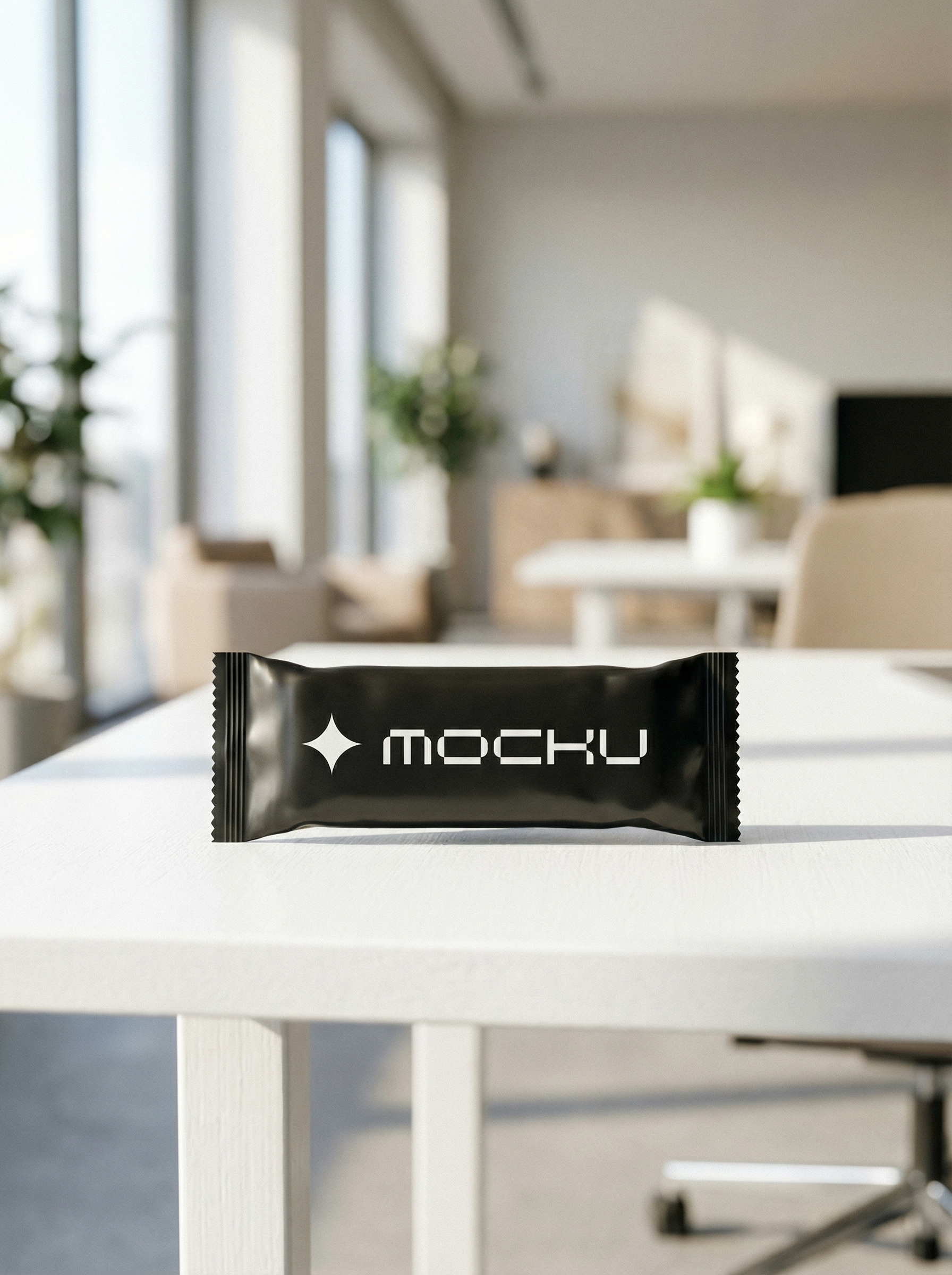 Snack Bar Wrapper Minimal White mockup