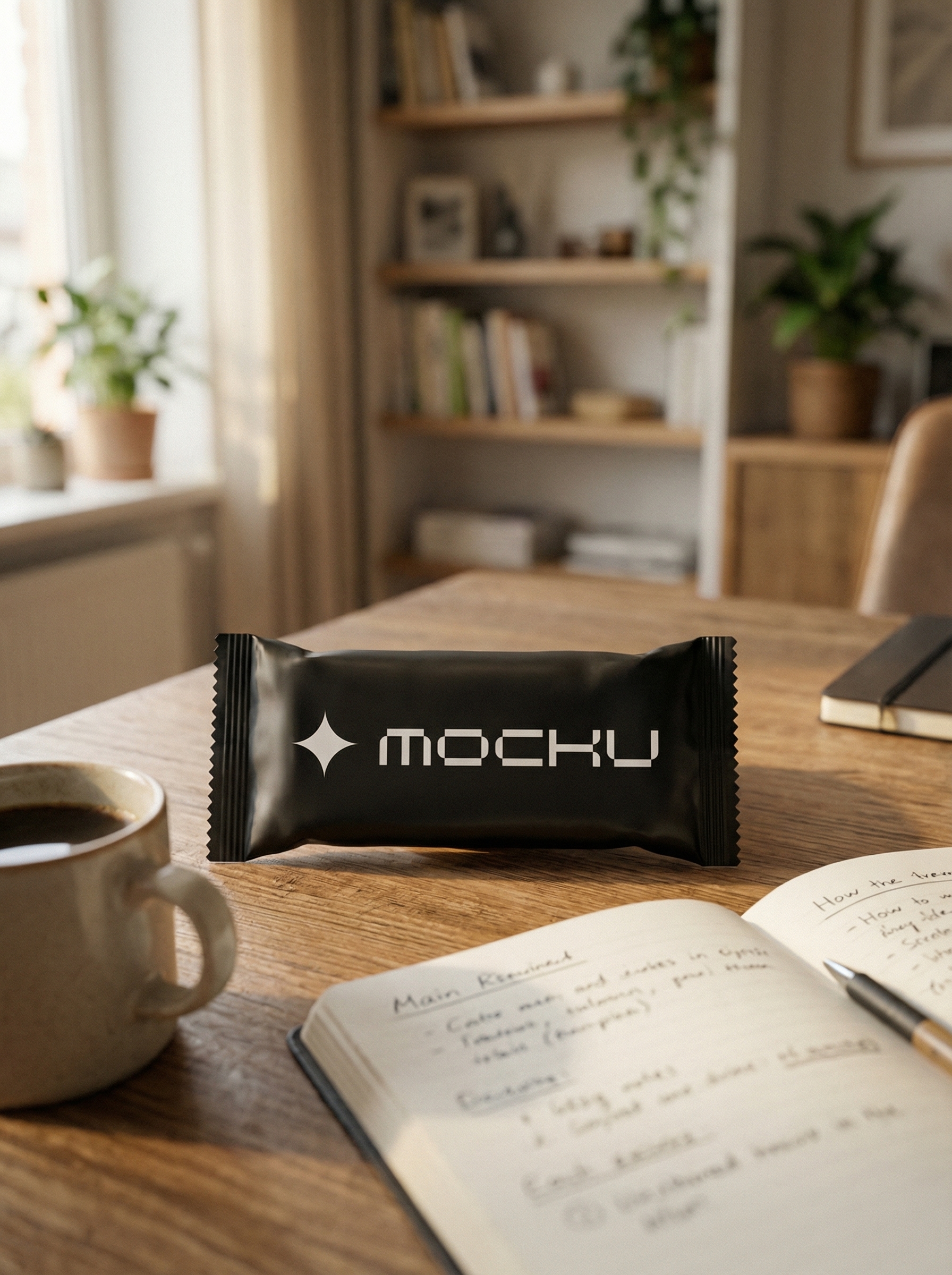 Snack Bar Wrapper Minimal White mockup