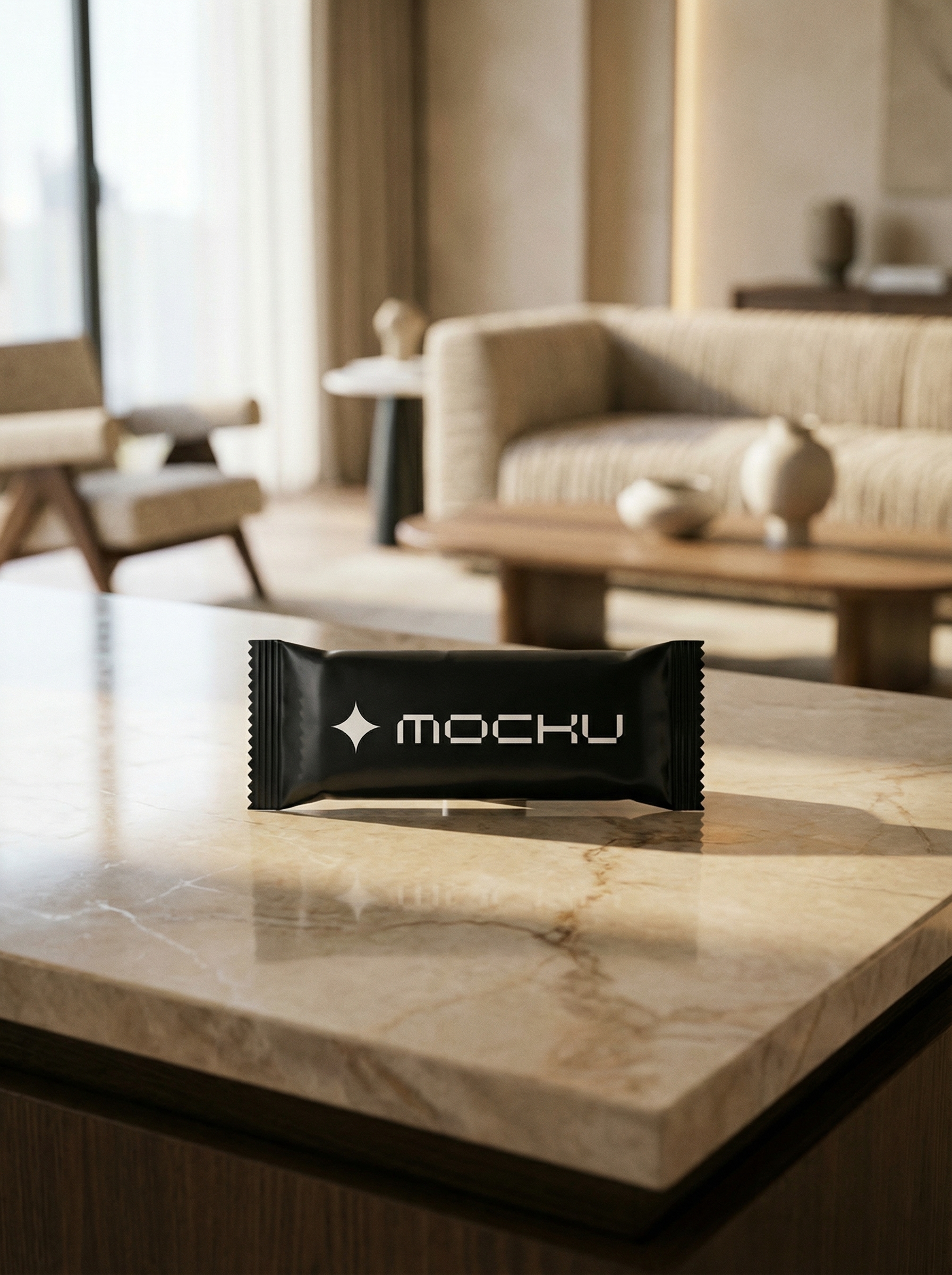 Snack Bar Wrapper Minimal White mockup