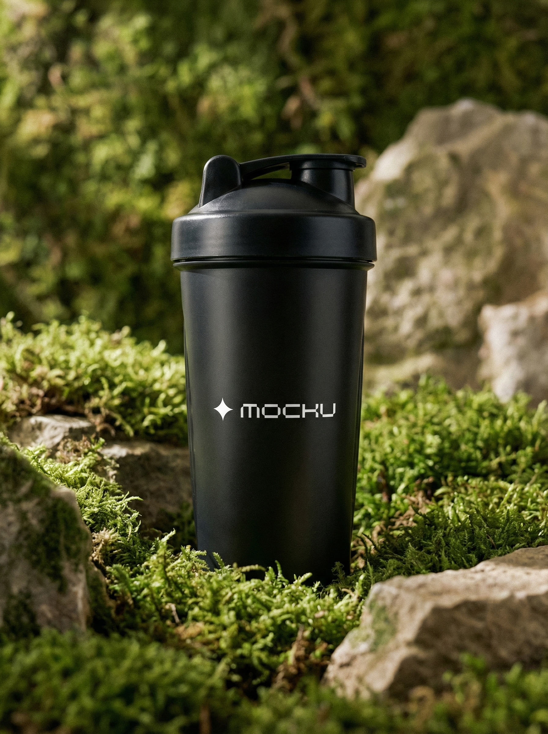 Shaker Bottle Minimal White mockup