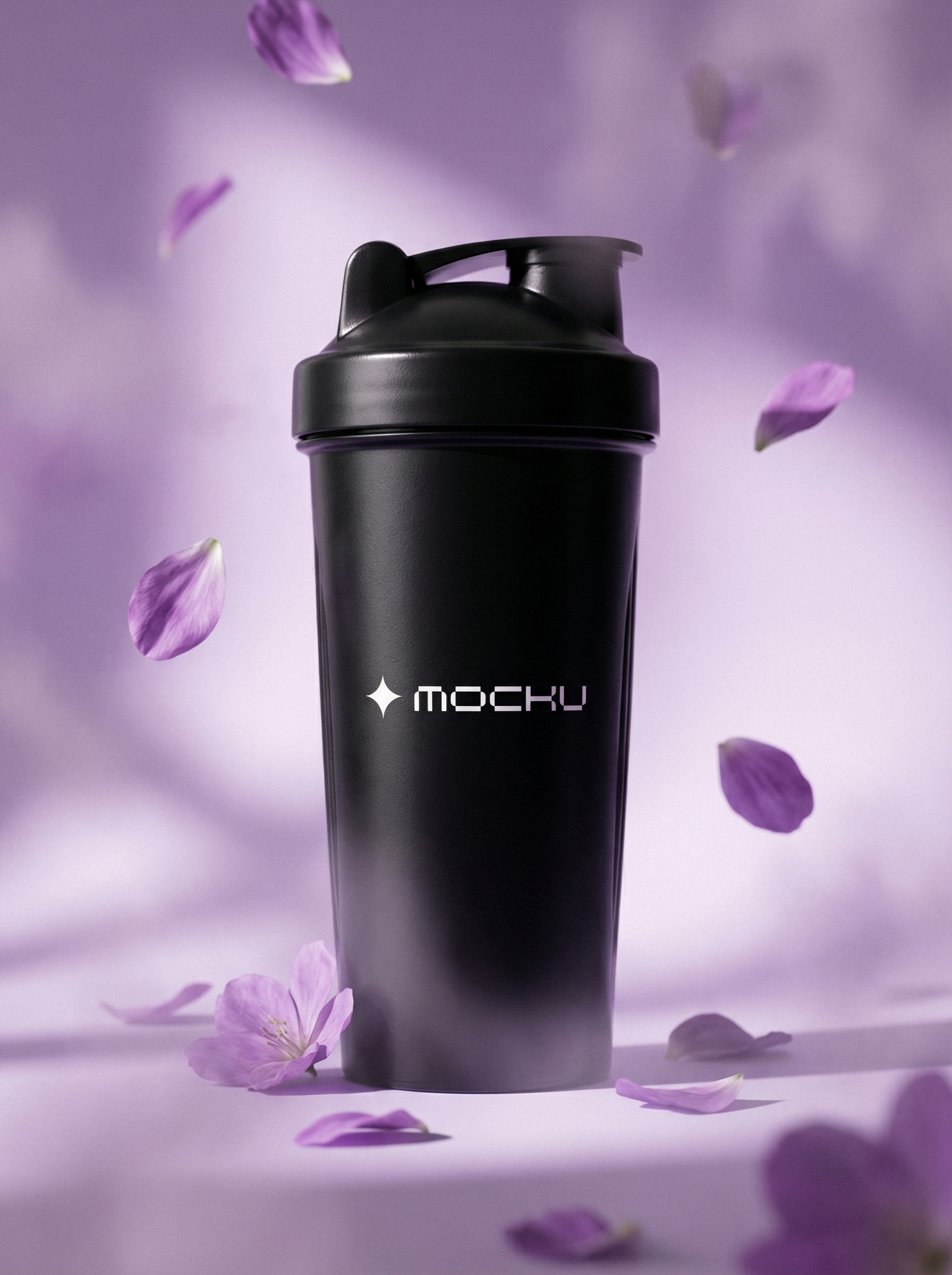 Shaker Bottle Minimal White mockup