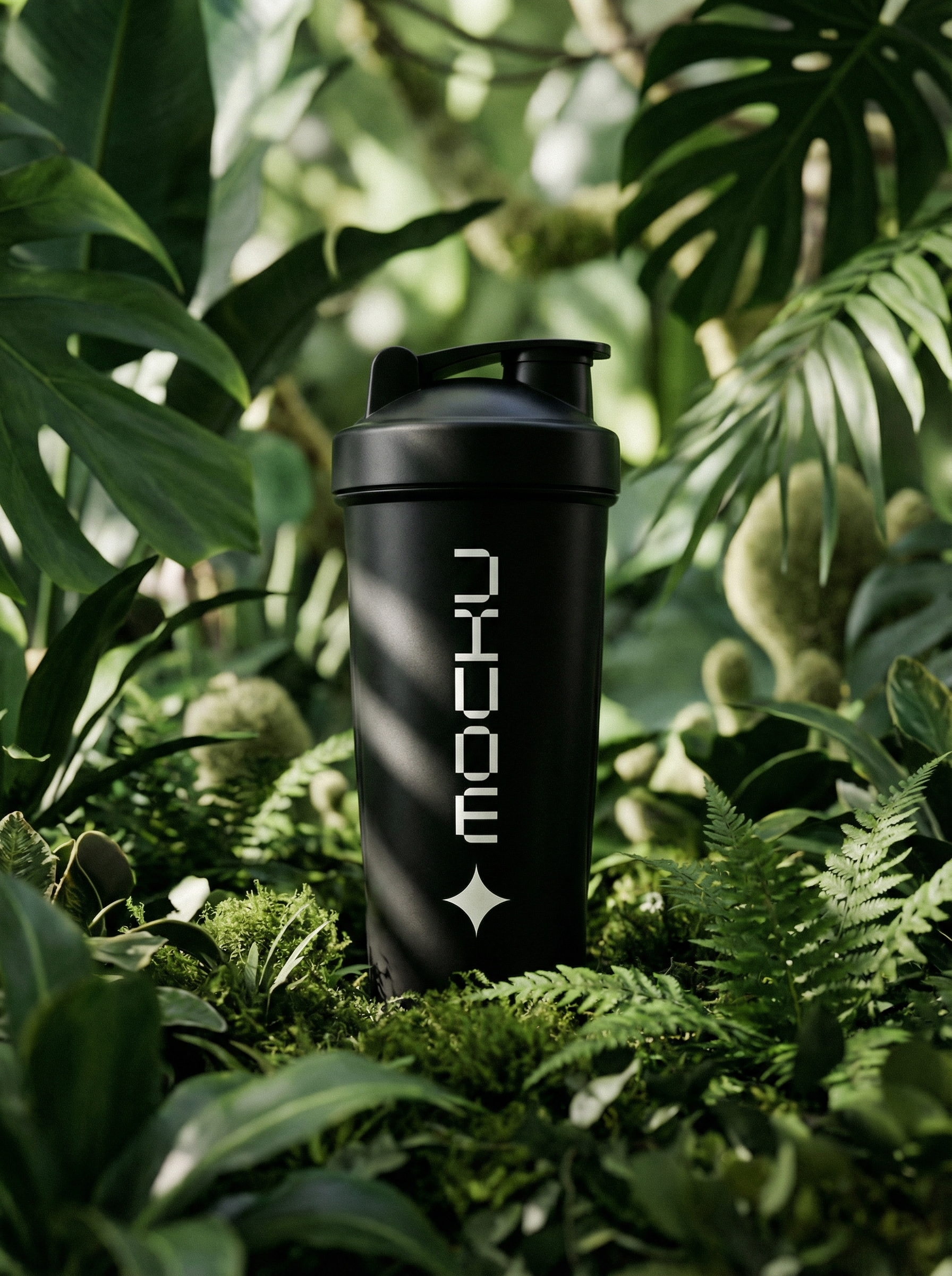 Shaker Bottle Minimal White mockup