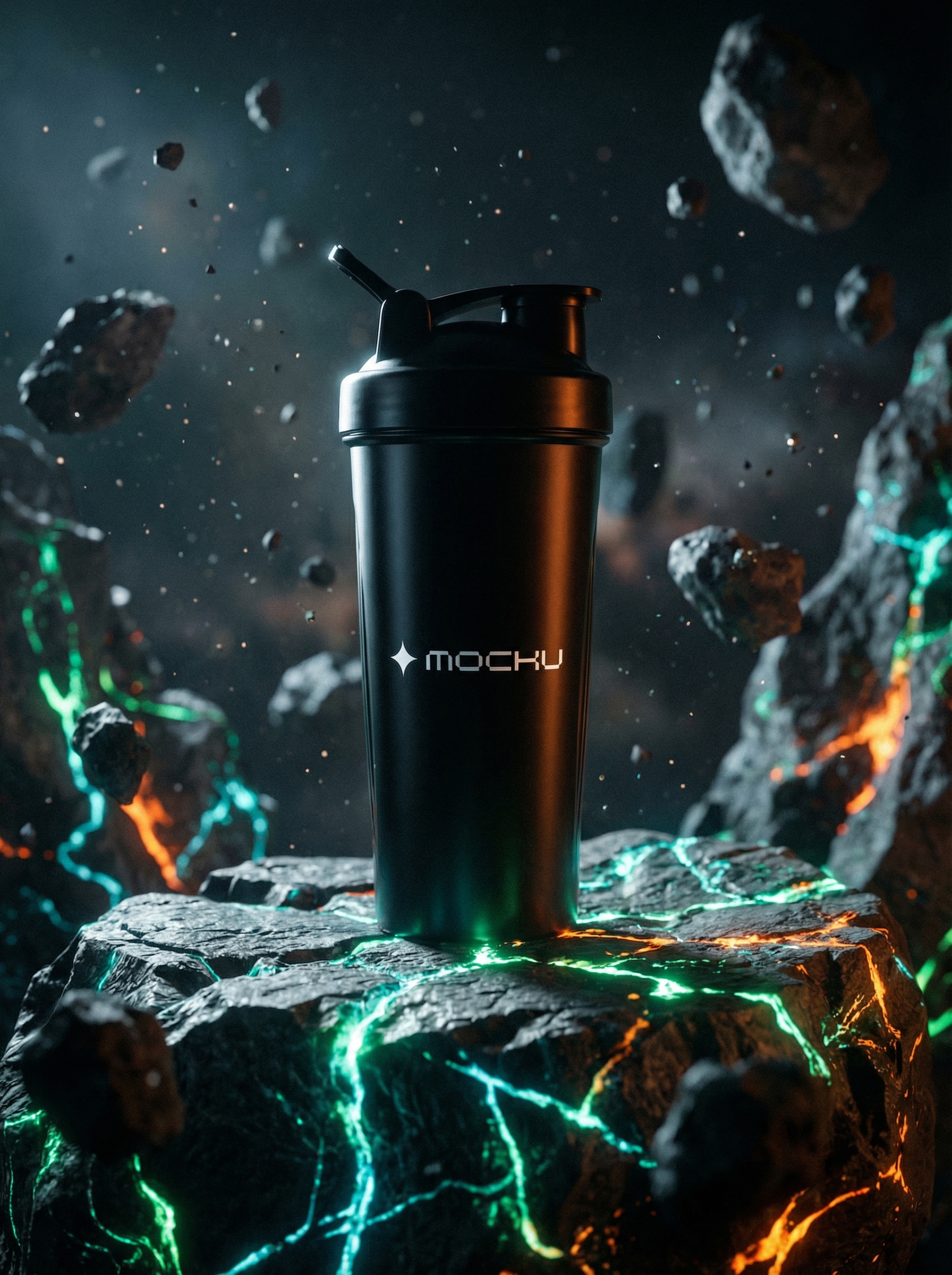 Shaker Bottle Minimal White mockup