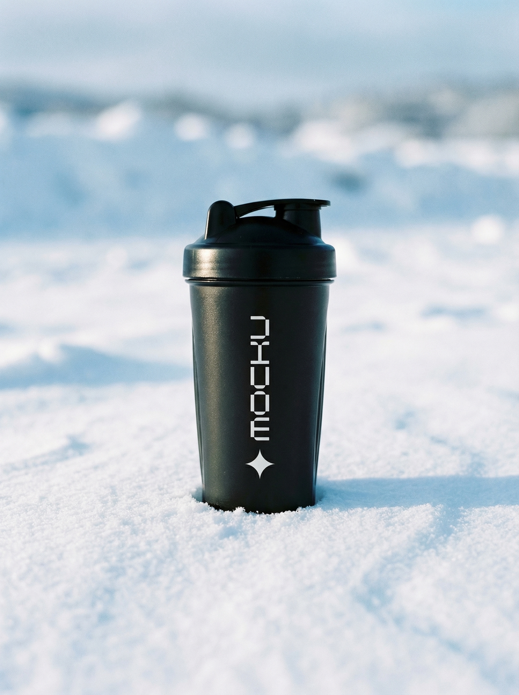 Shaker Bottle Minimal White mockup