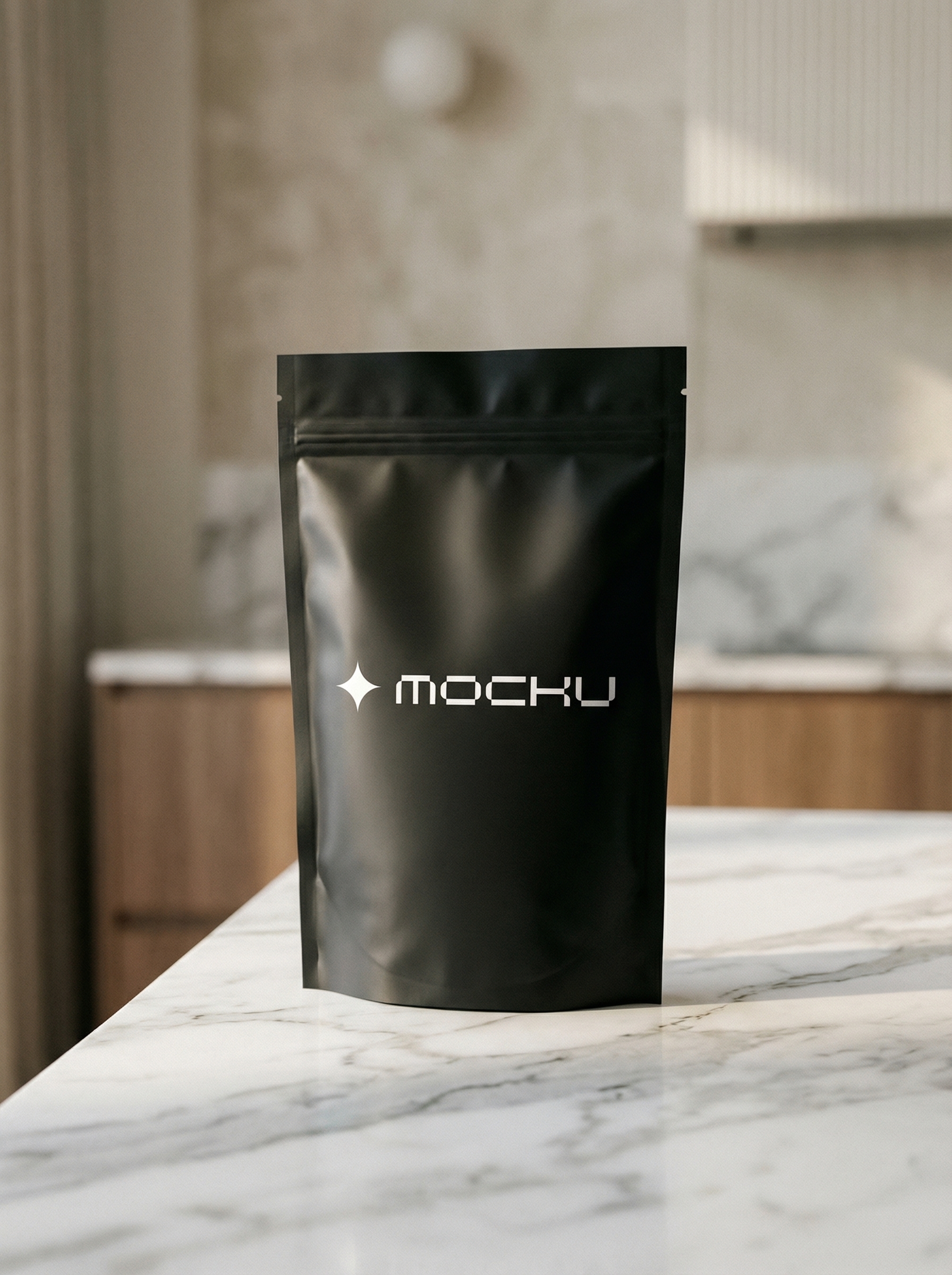 Protein Powder Pouch Minimal White mockup