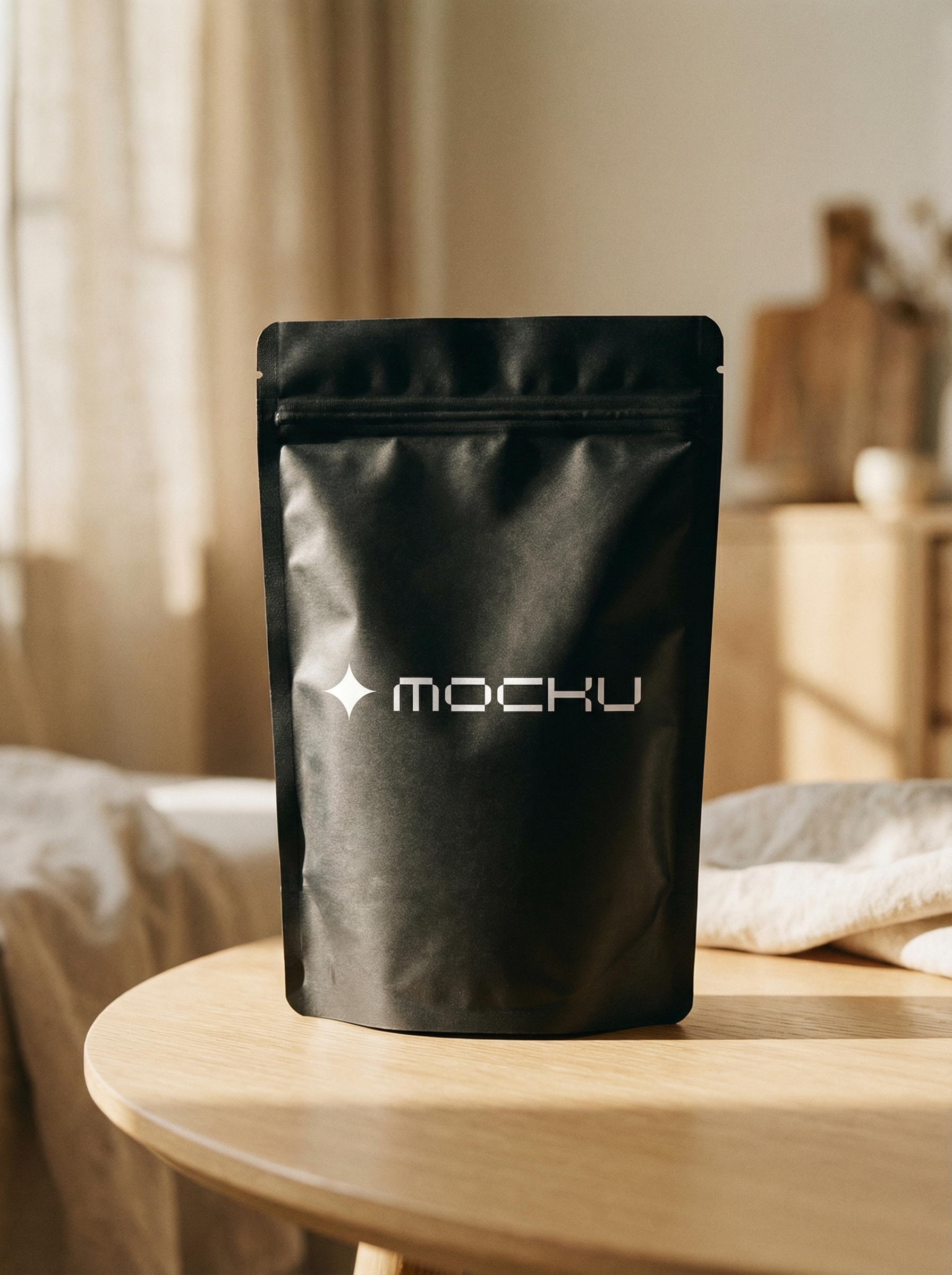 Protein Powder Pouch Minimal White mockup