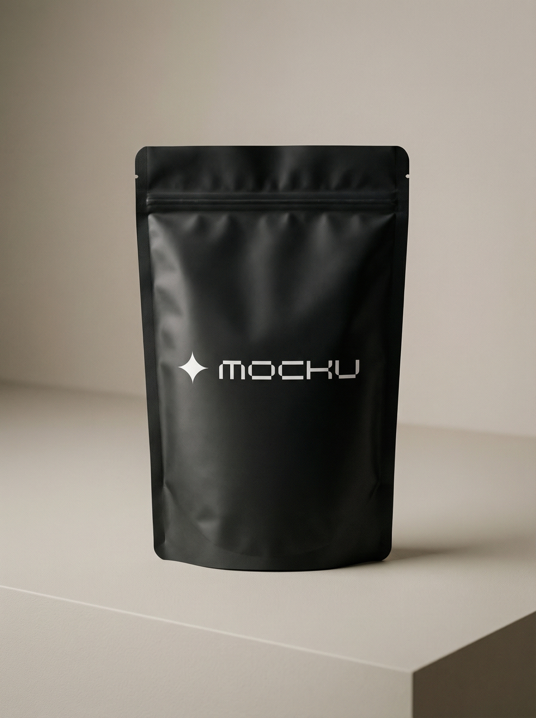 Protein Powder Pouch Minimal White mockup