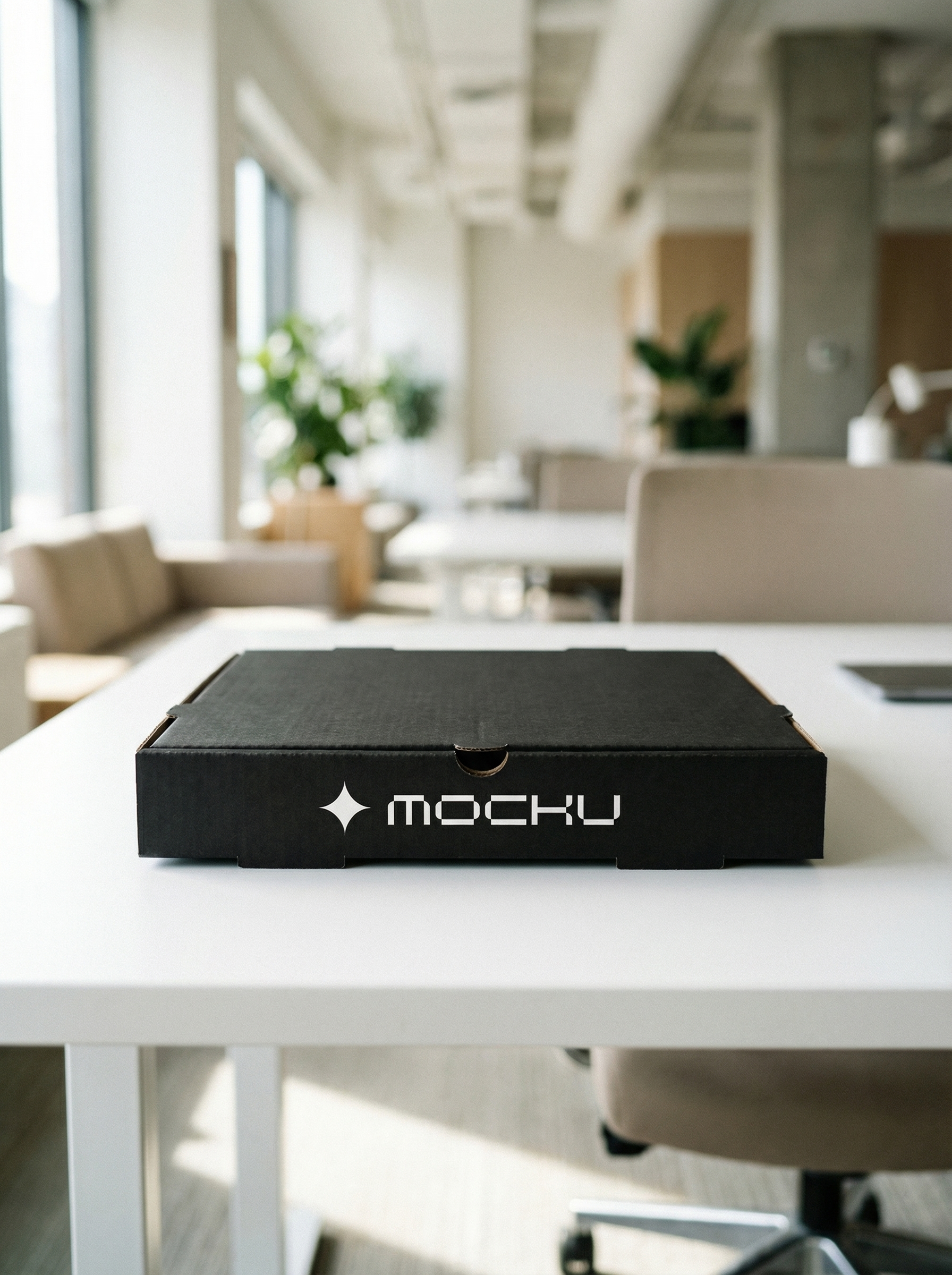 Pizza Box Minimal White mockup