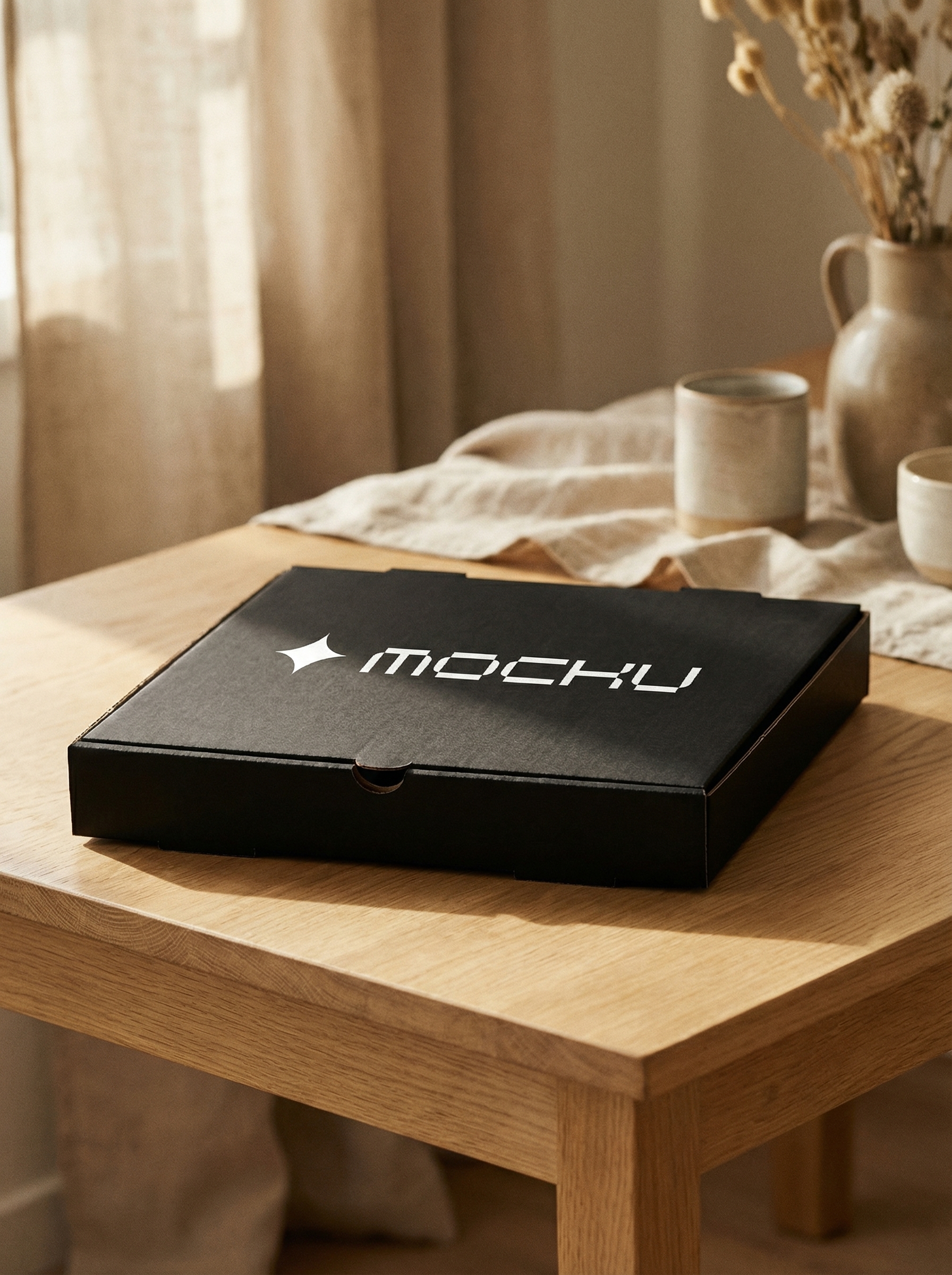 Pizza Box Minimal White mockup