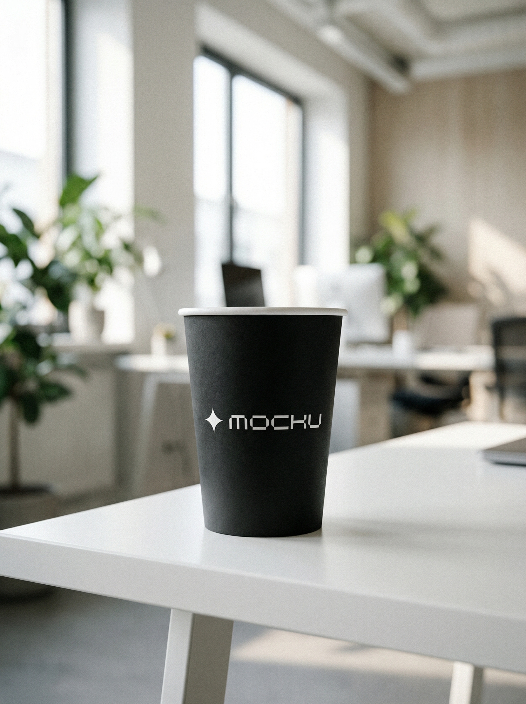 Paper Cup Minimal White mockup