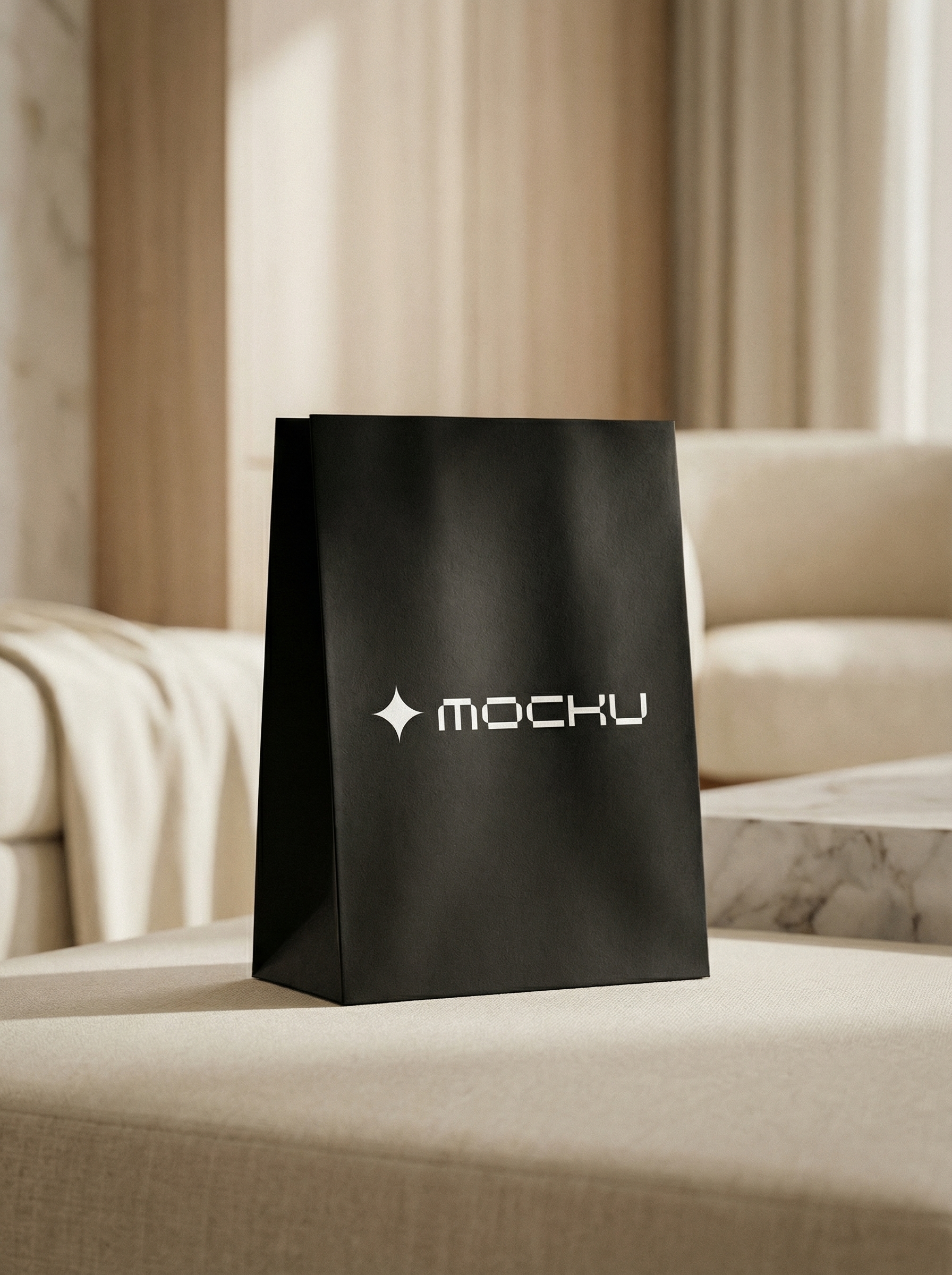 Paper Bag Minimal White mockup