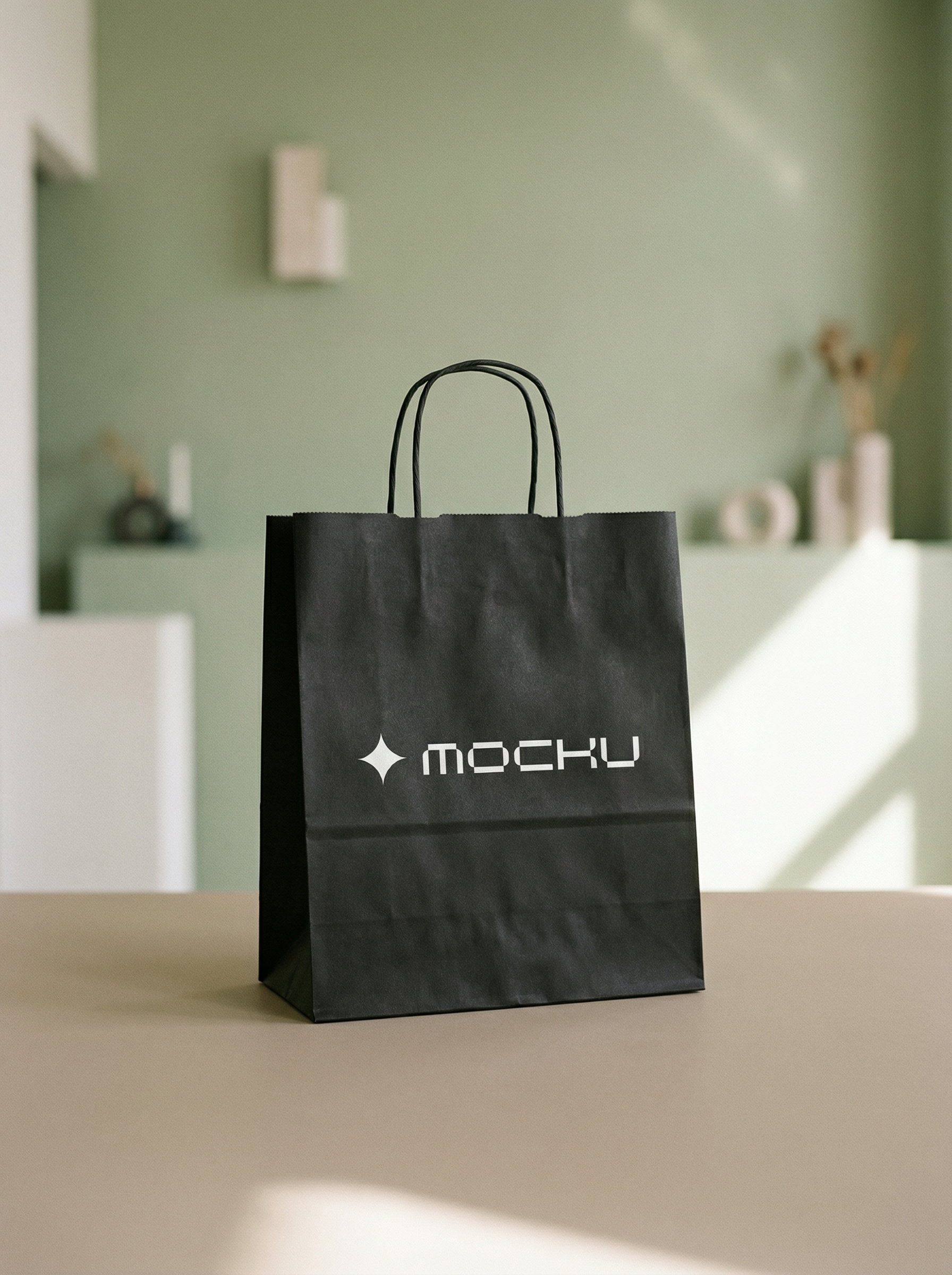Paper Bag Minimal White mockup